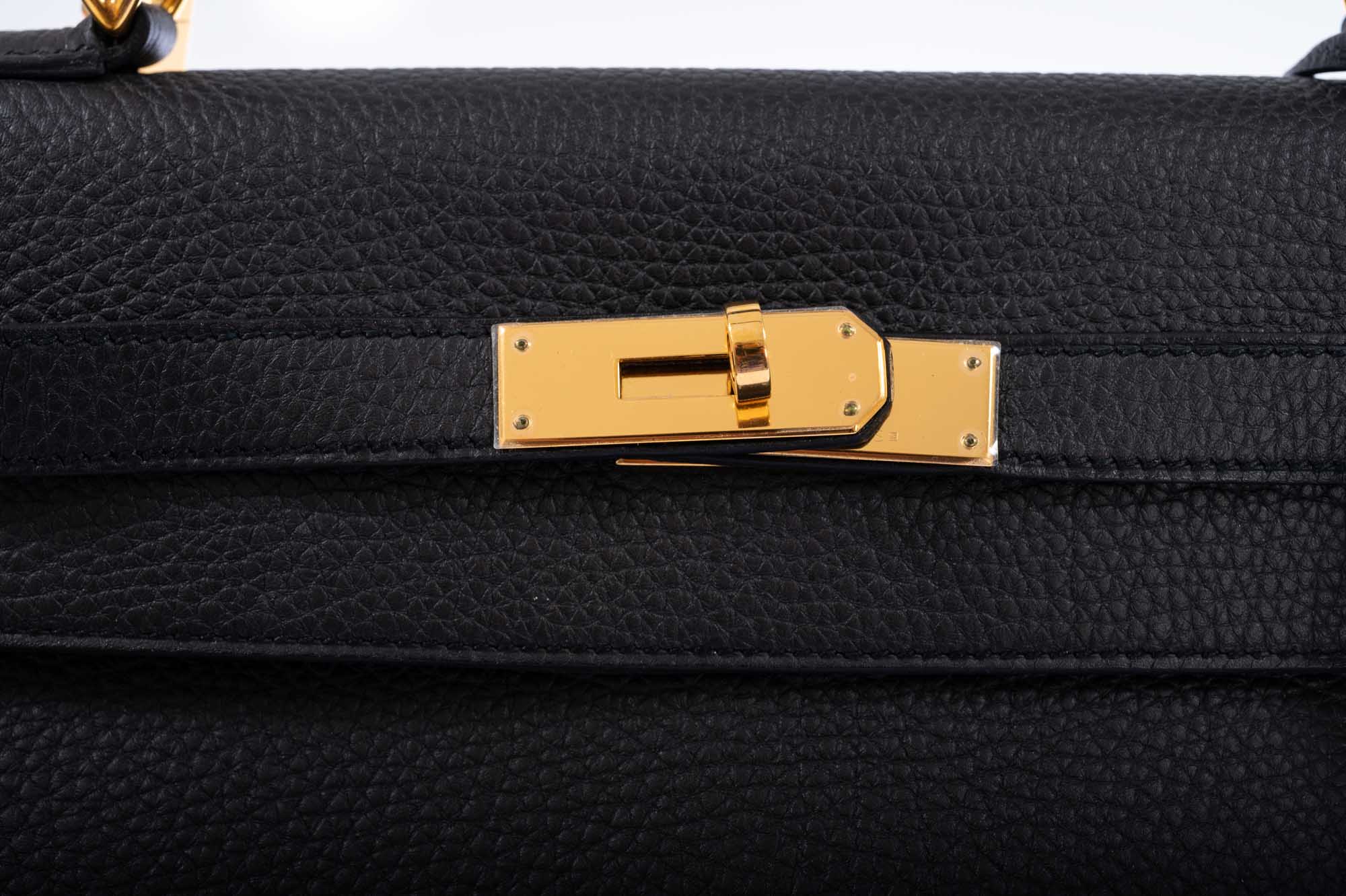 Hermès Kelly 32 Black Togo Gold Hardware