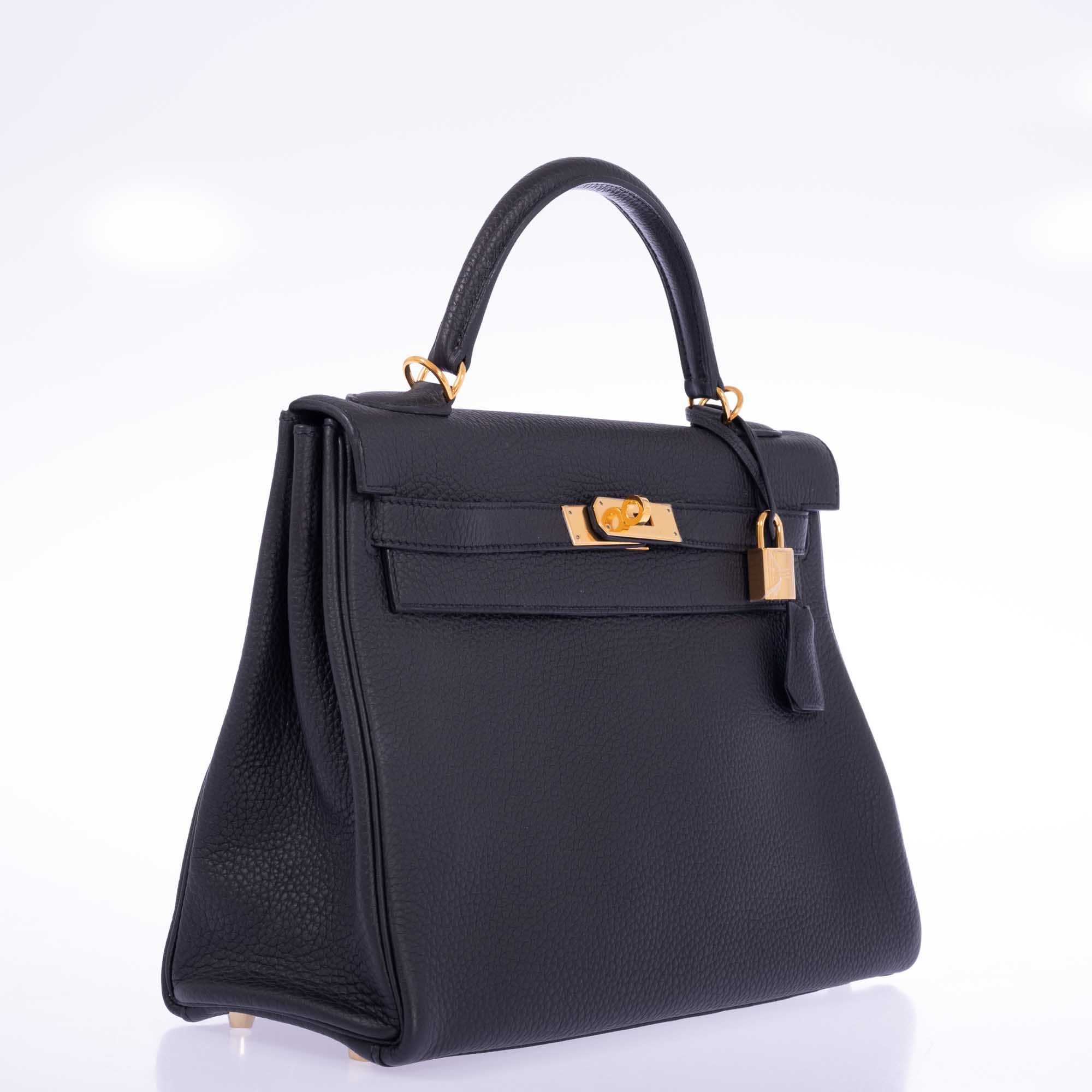 Hermès Kelly 32 Black Togo Gold Hardware