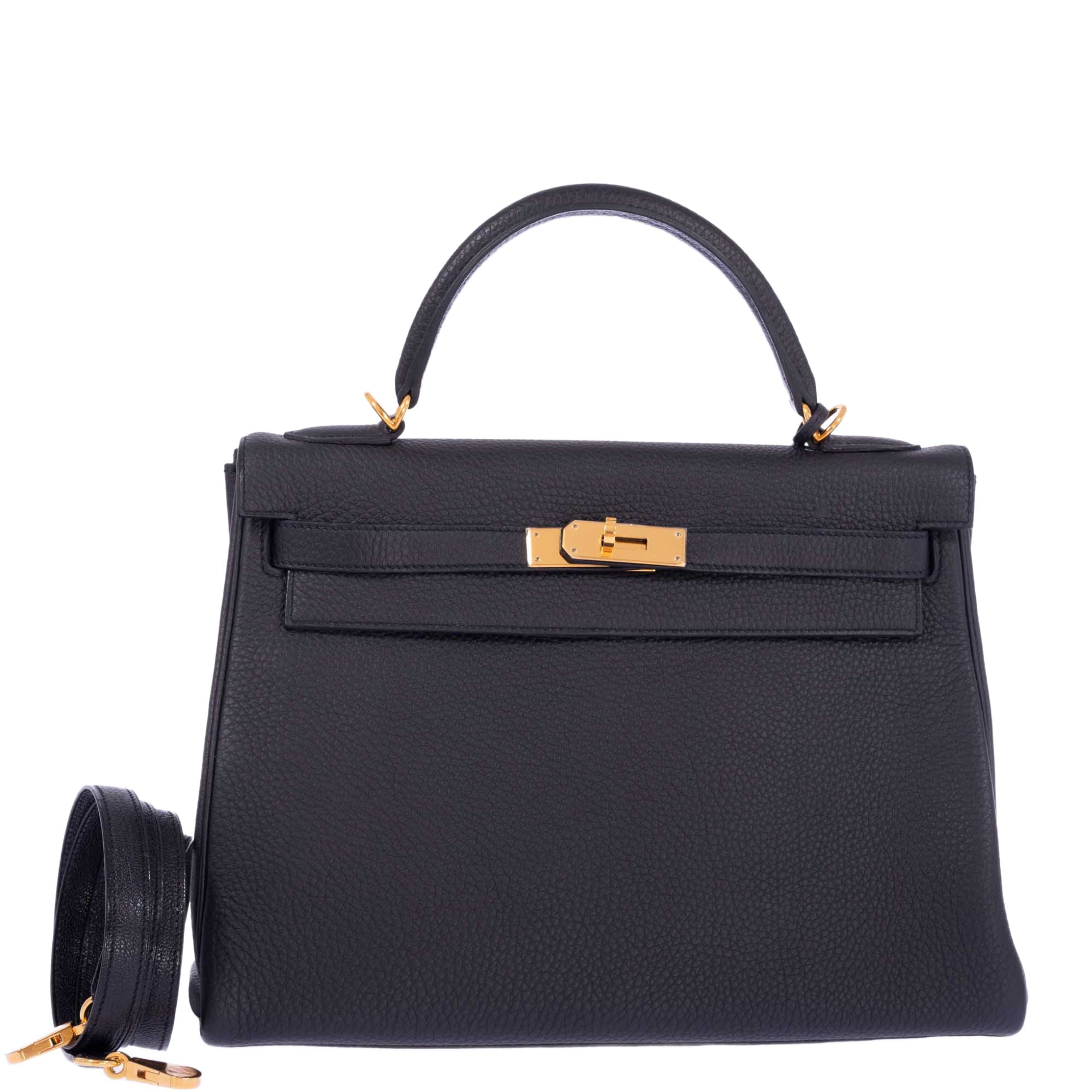 Hermès Kelly 32 Black Togo Gold Hardware