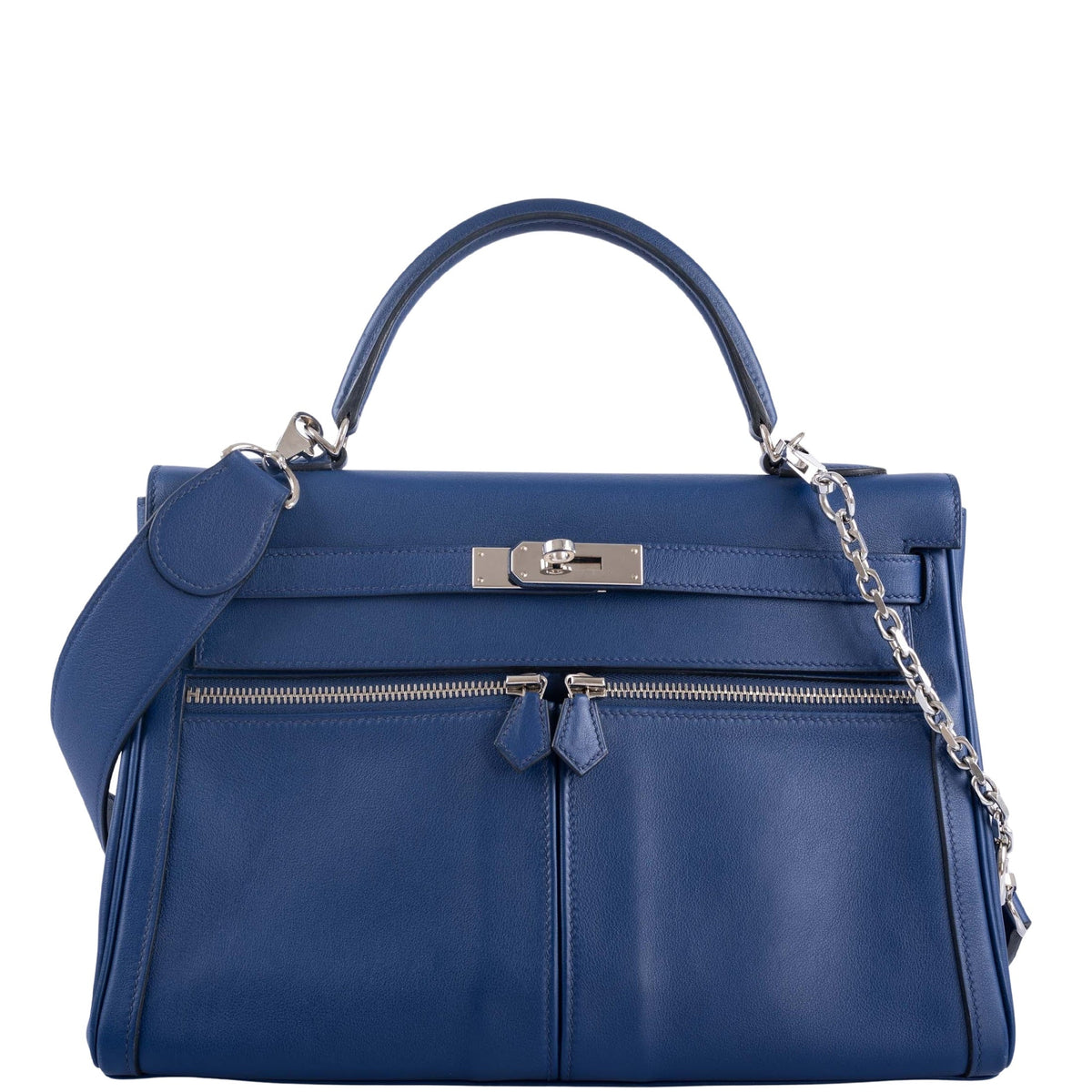 Kelly 32 Blue Sapphire Colour in Sellier Epsom Leather with