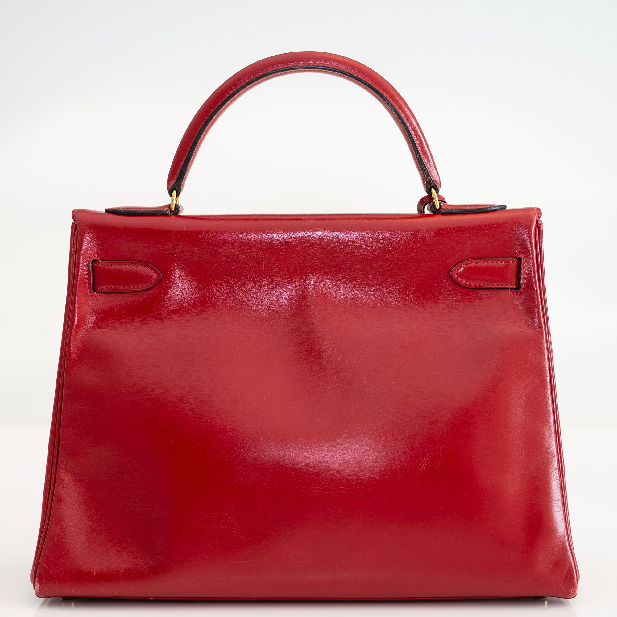 Hermès Kelly 32 Retourne Rouge Vif Box Calf Gold Hardware | JANEFINDS