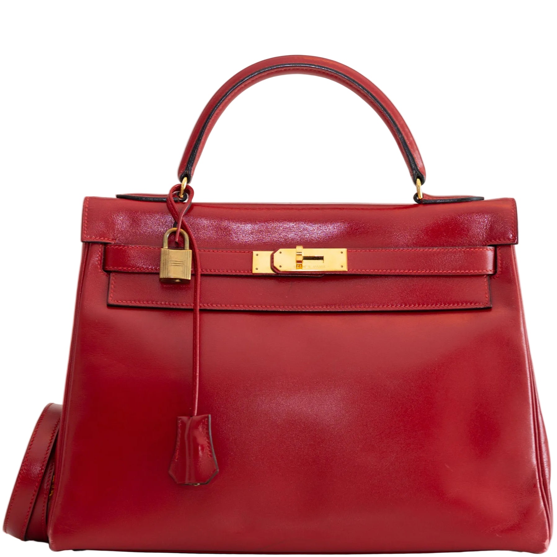 Hermès Kelly 32 Retourne Rouge Vif Box Calf Gold Hardware | JANEFINDS