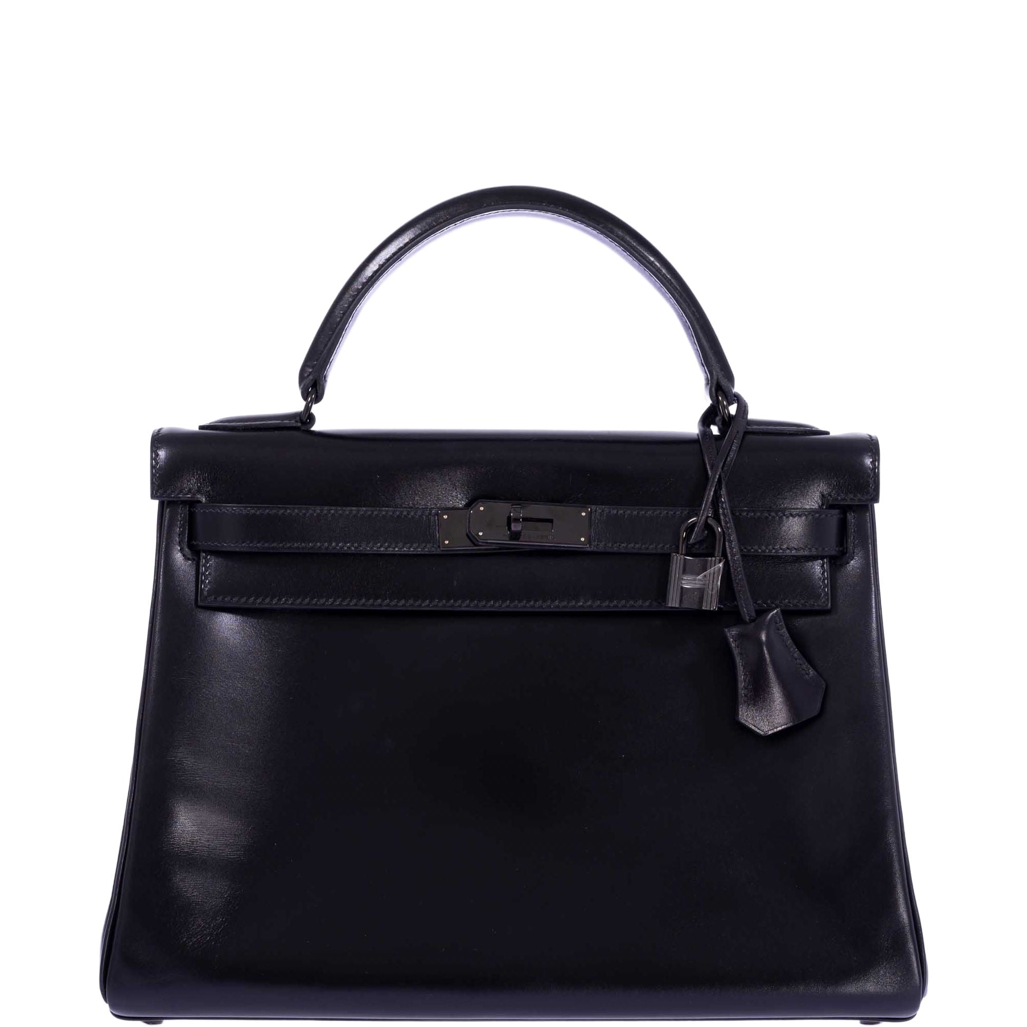 Hermès Kelly 32 Retourne So Black Box Leather Black PVD Hardware