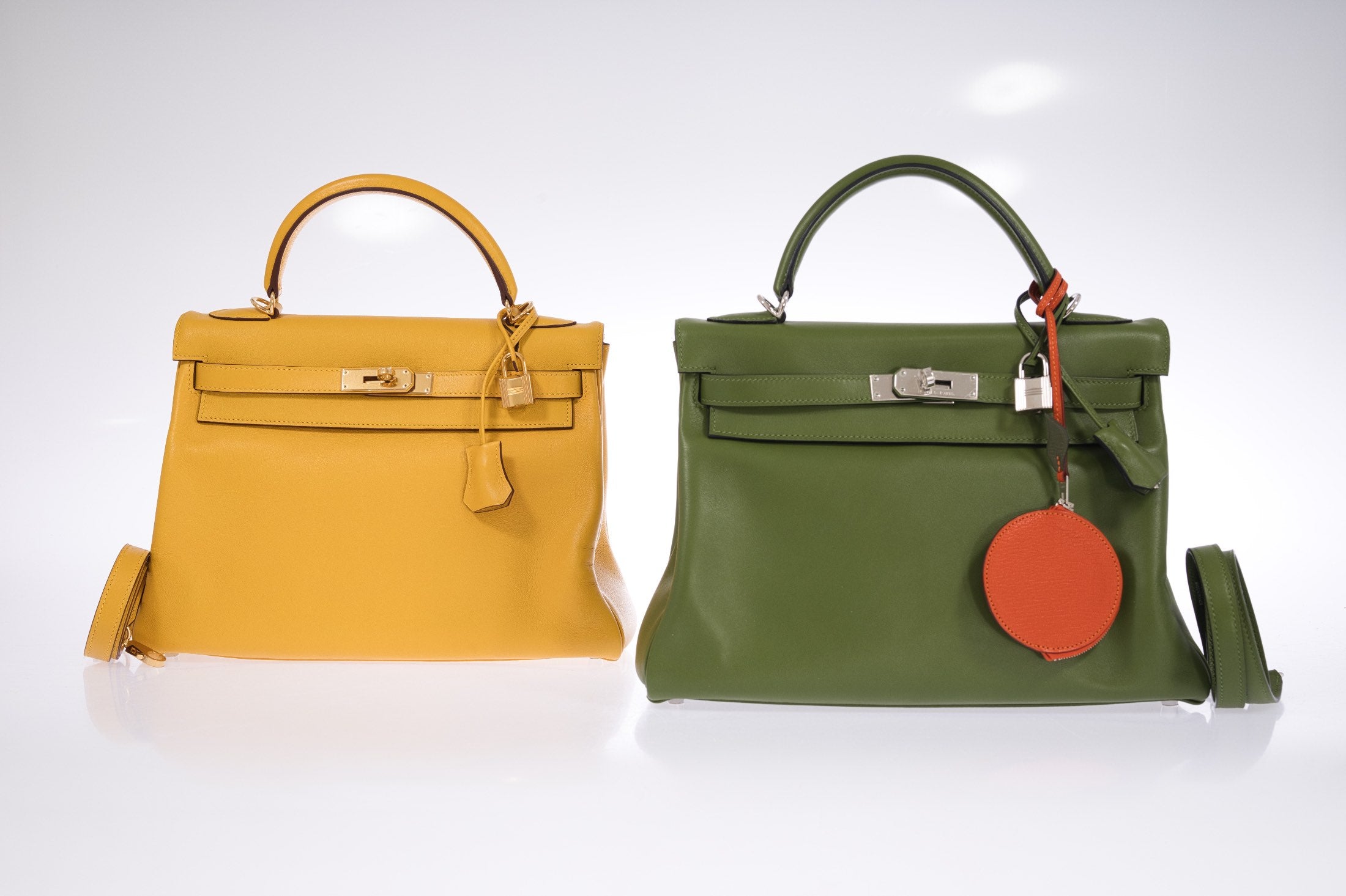 Hermès Kelly 32 Retourne Soleil Swift Palladium Hardware