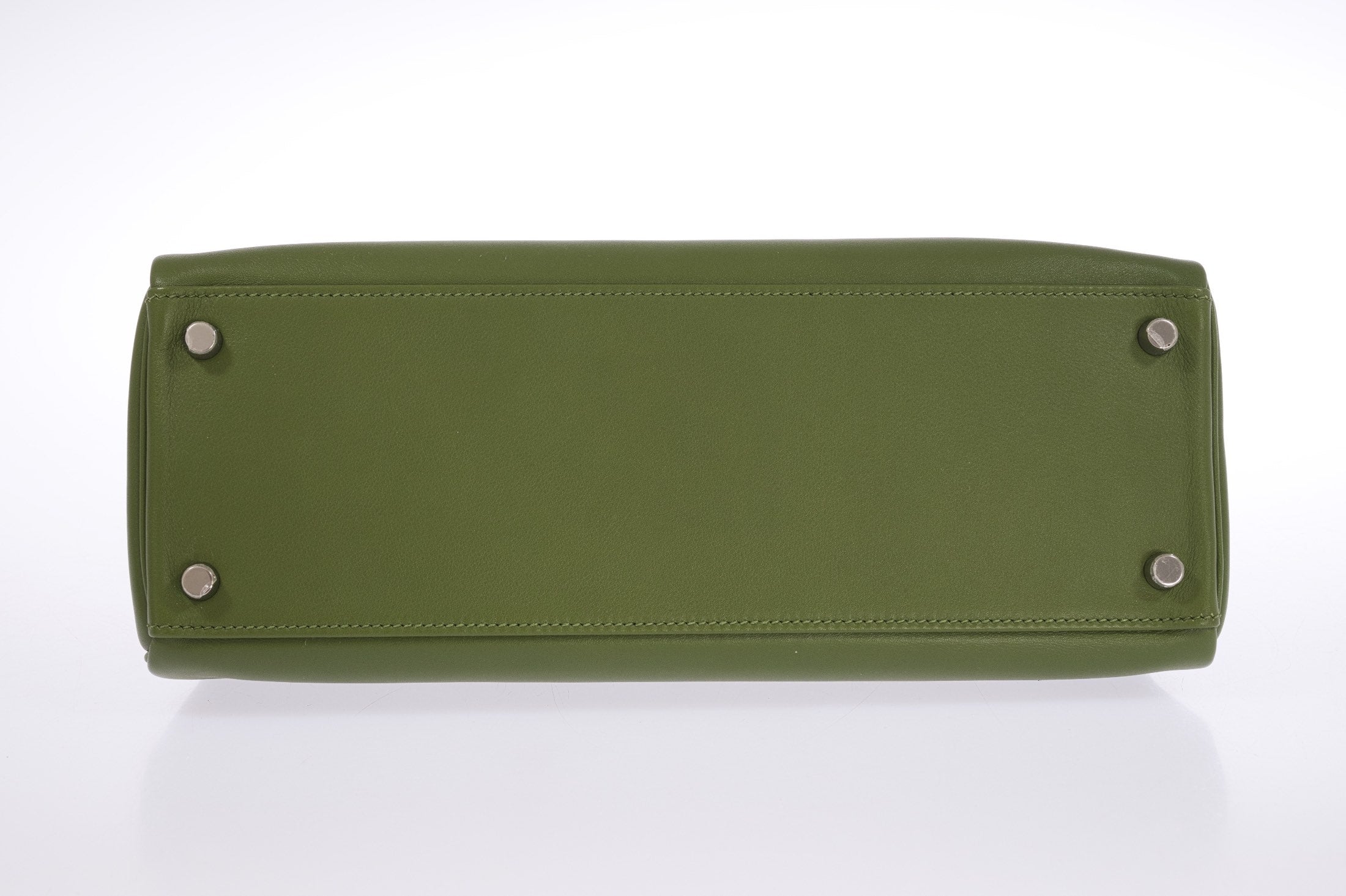 Hermès Kelly 32 Retourne Vert Pelouse Swift Palladium Hardware