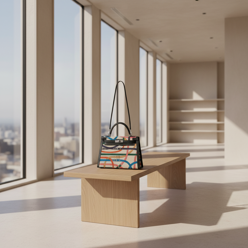 Hermès Kelly 32 Sellier Toile De Camp Cavalcadour Palladium Hardware