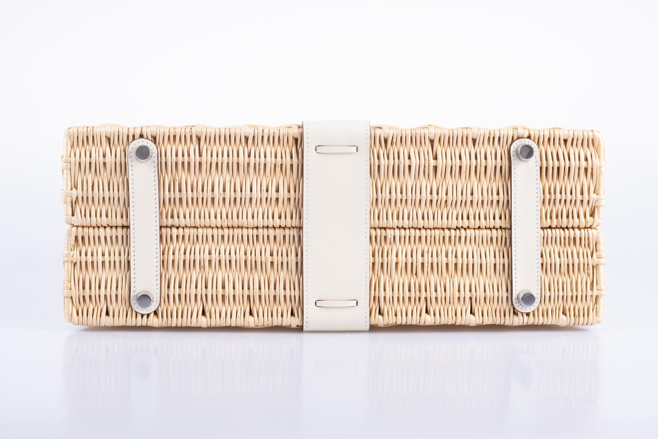 Hermès Kelly 35 Picnic Nata Swift and Osier Wicker Palladium