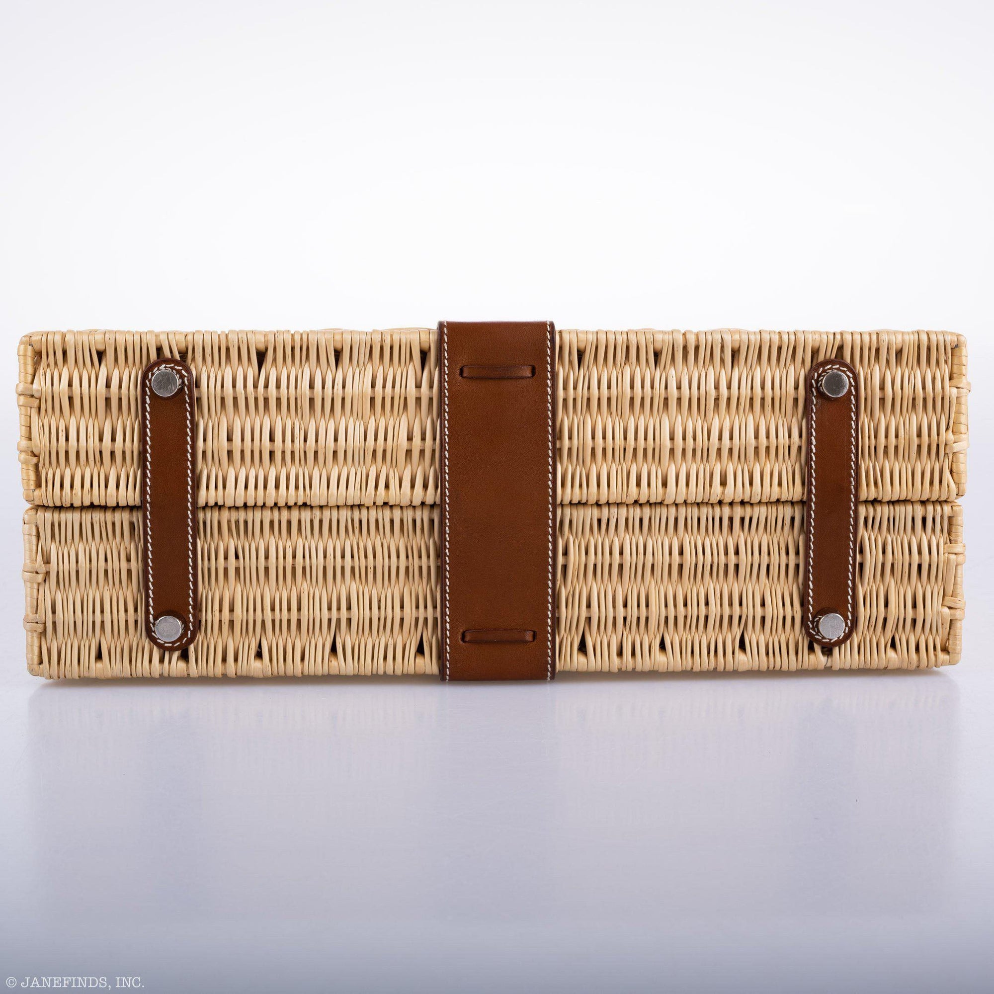 Hermès Kelly 35 Picnic, Wicker & Barenia leather Palladium Hardware
