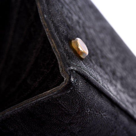 Hermès Kelly 35 Sellier Black Elephant Hide Gold Hardware