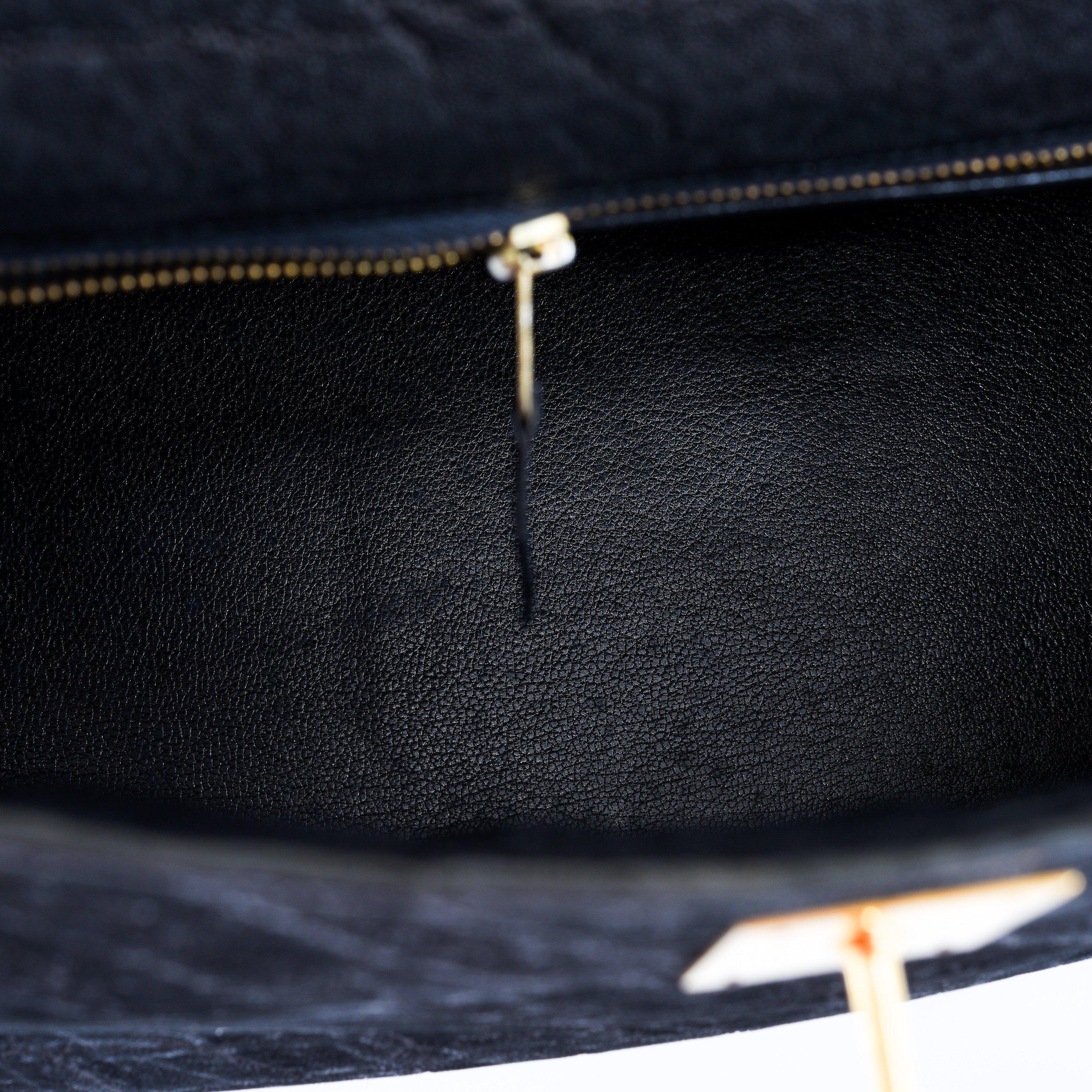 Hermès Kelly 35 Sellier Black Elephant Hide Gold Hardware