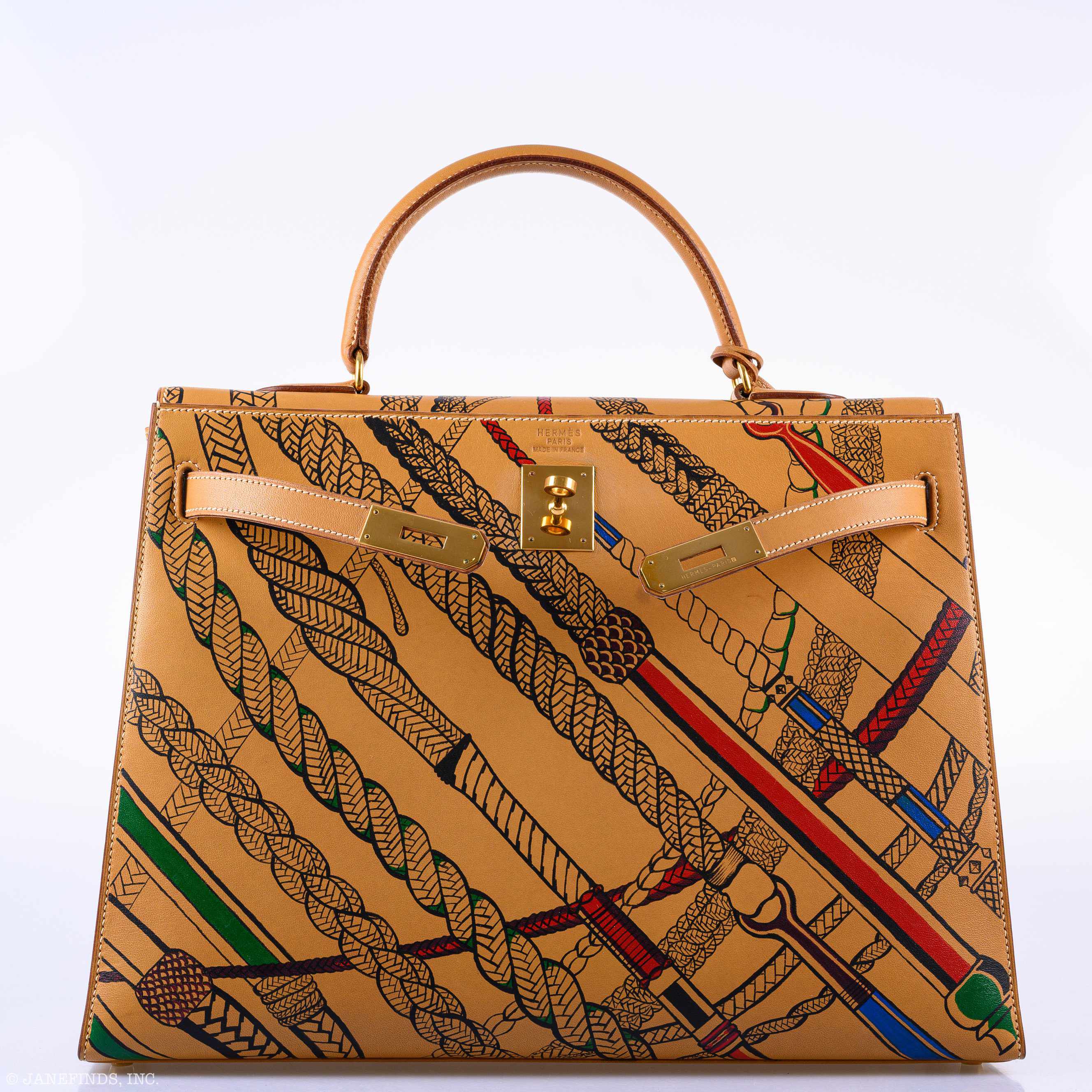 Hermès Kelly 35 Sellier “Whips & Grips” Vache Naturelle Gold Hardware