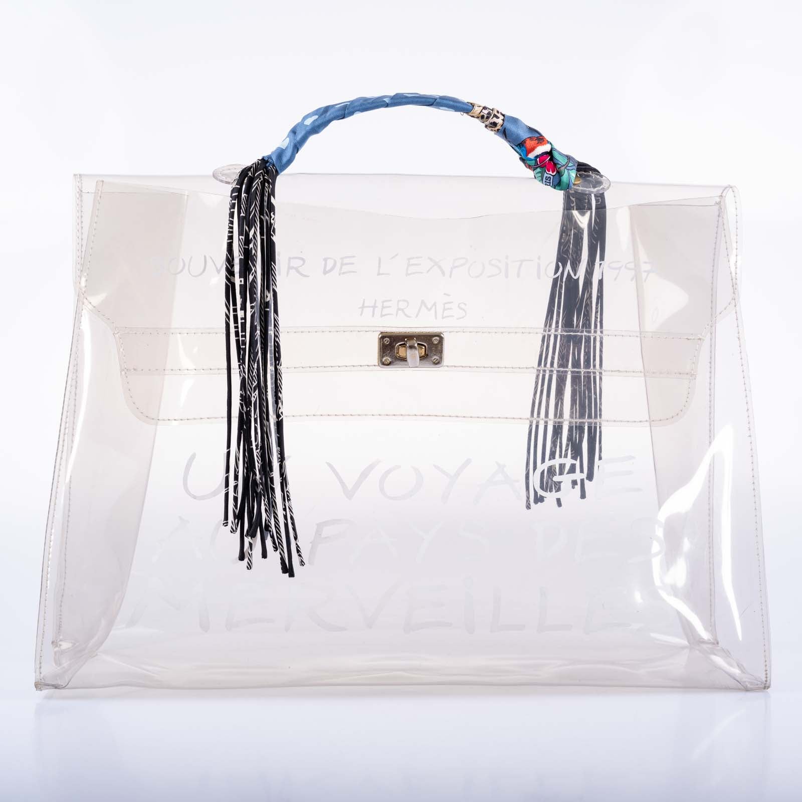 Hermès Kelly 40 Transparent Vinyl Souvenir de l'Exposition 1997