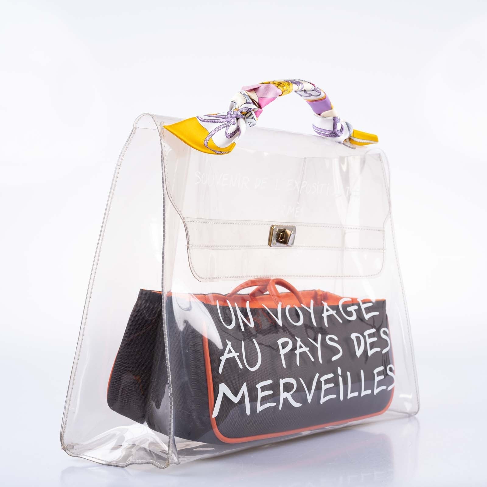 Hermès Kelly 40 Transparent Vinyl Souvenir de l'Exposition Bag