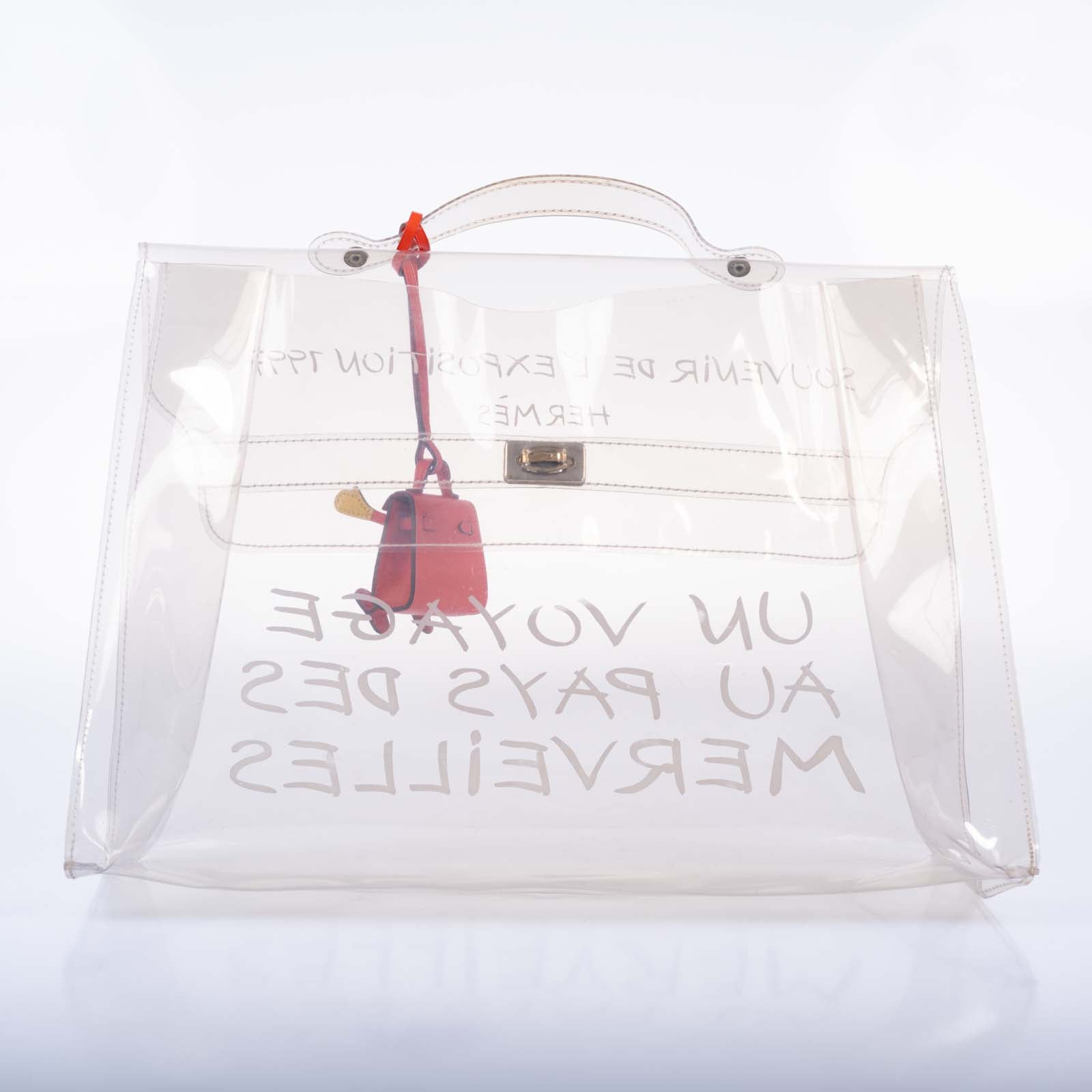 Hermès Kelly 40 Transparent Vinyl Souvenir de l'Exposition Bag