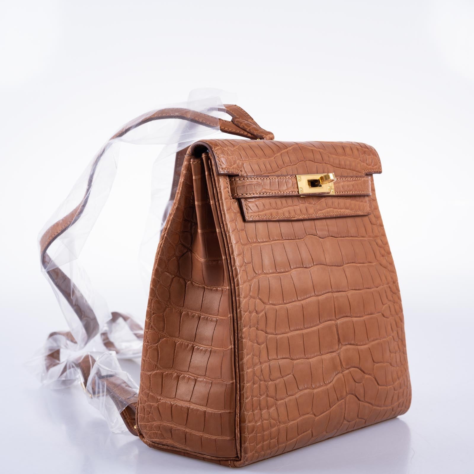 Hermès Kelly Ado II 22 Matte Gold Alligator Gold Hardware