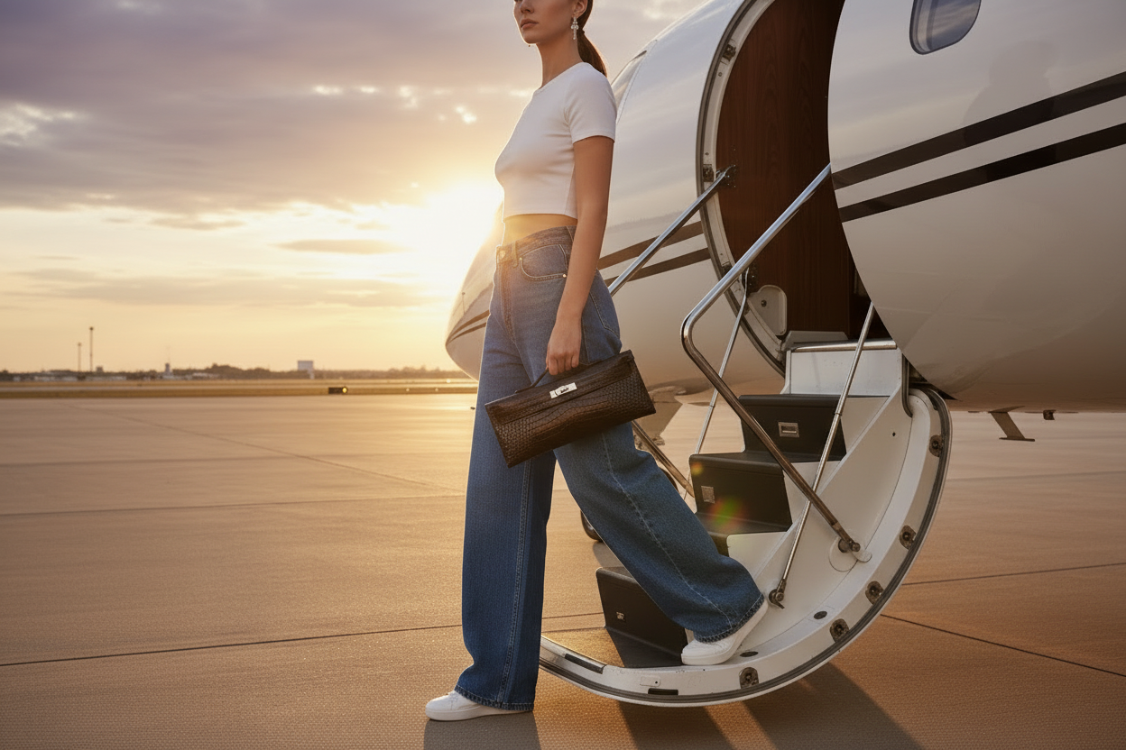 Hermès Kelly Cut Black Shiny Porosus Crocodile Palladium Hardware