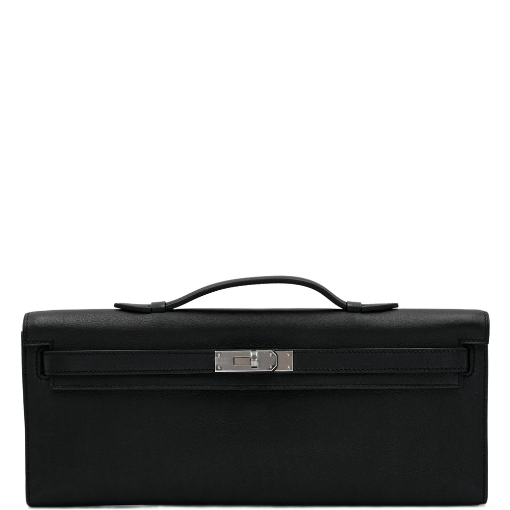 Hermès Kelly Cut Black Swift Palladium Hardware