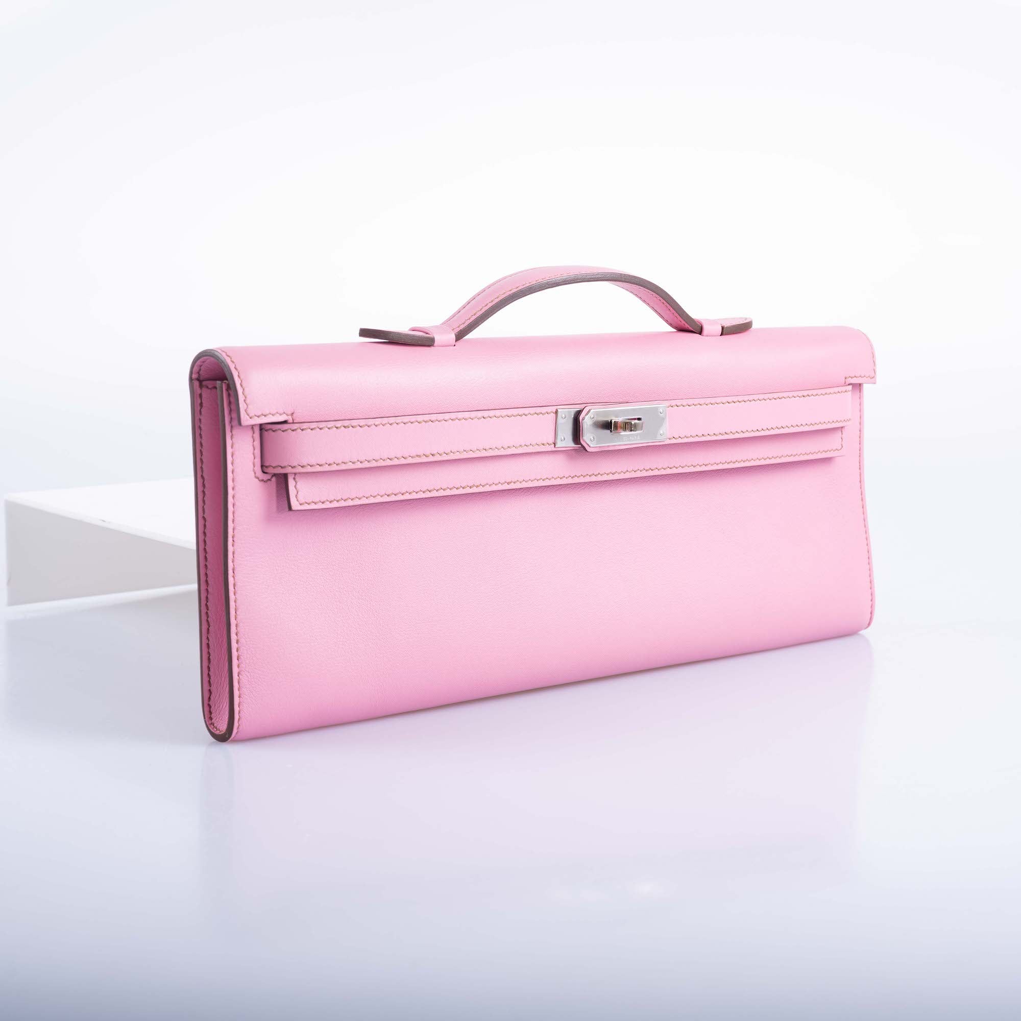 Hermès Kelly Cut Bubblegum 5P Pink Swift Palladium Hardware