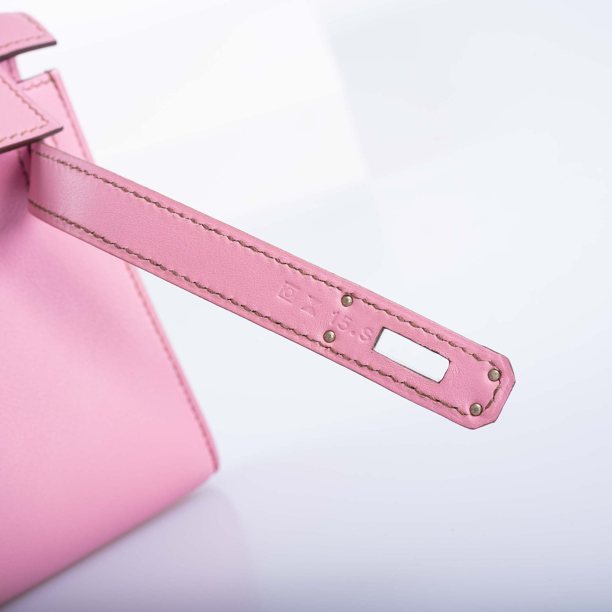 Hermès Kelly Cut Bubblegum 5P Pink Swift Palladium Hardware
