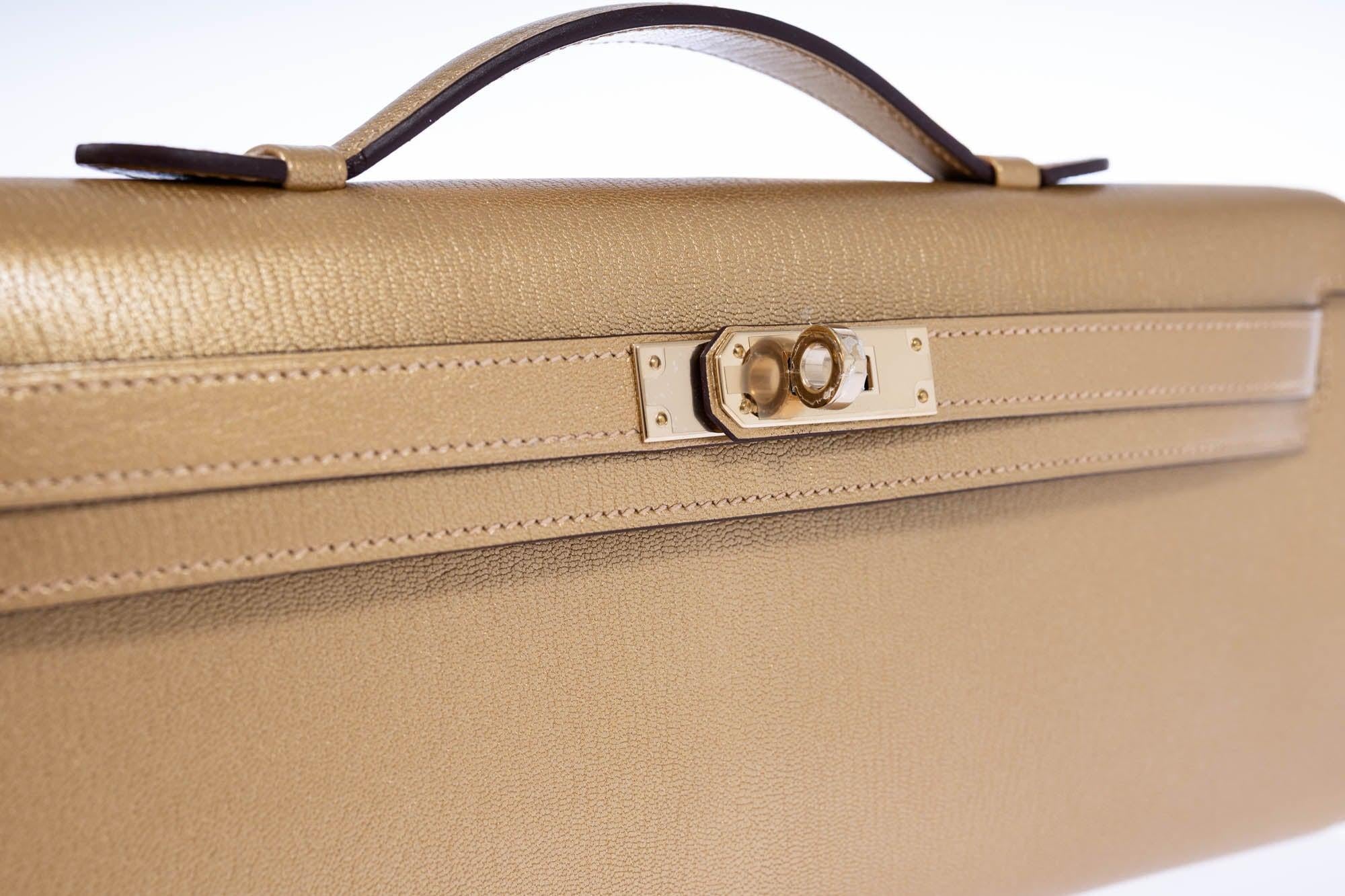 Hermès Kelly Cut Doré Chamkila Chèvre Mysore Permabrass Hardware