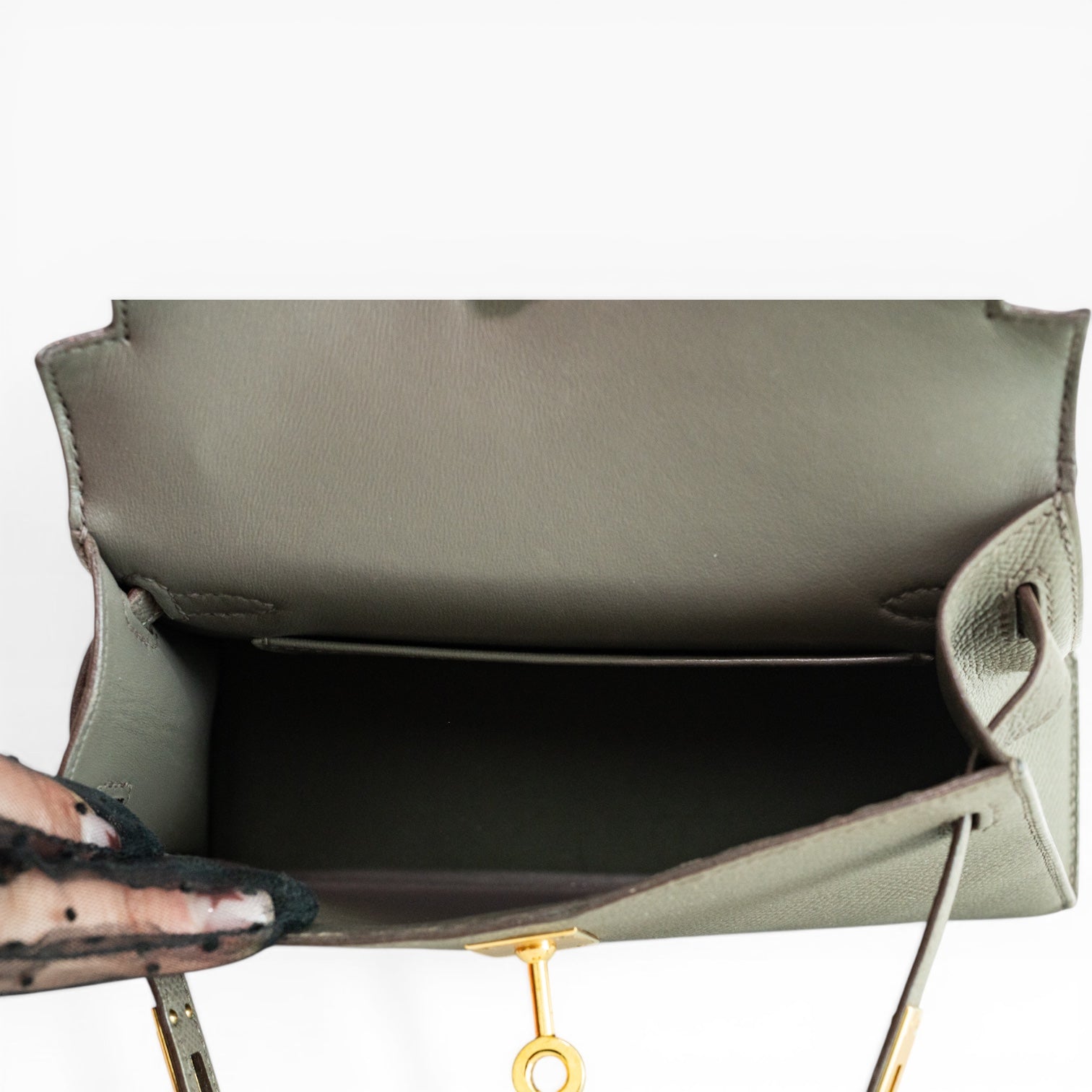 Hermès Kelly Cut Gris Asphalte Swift Gold Hardware