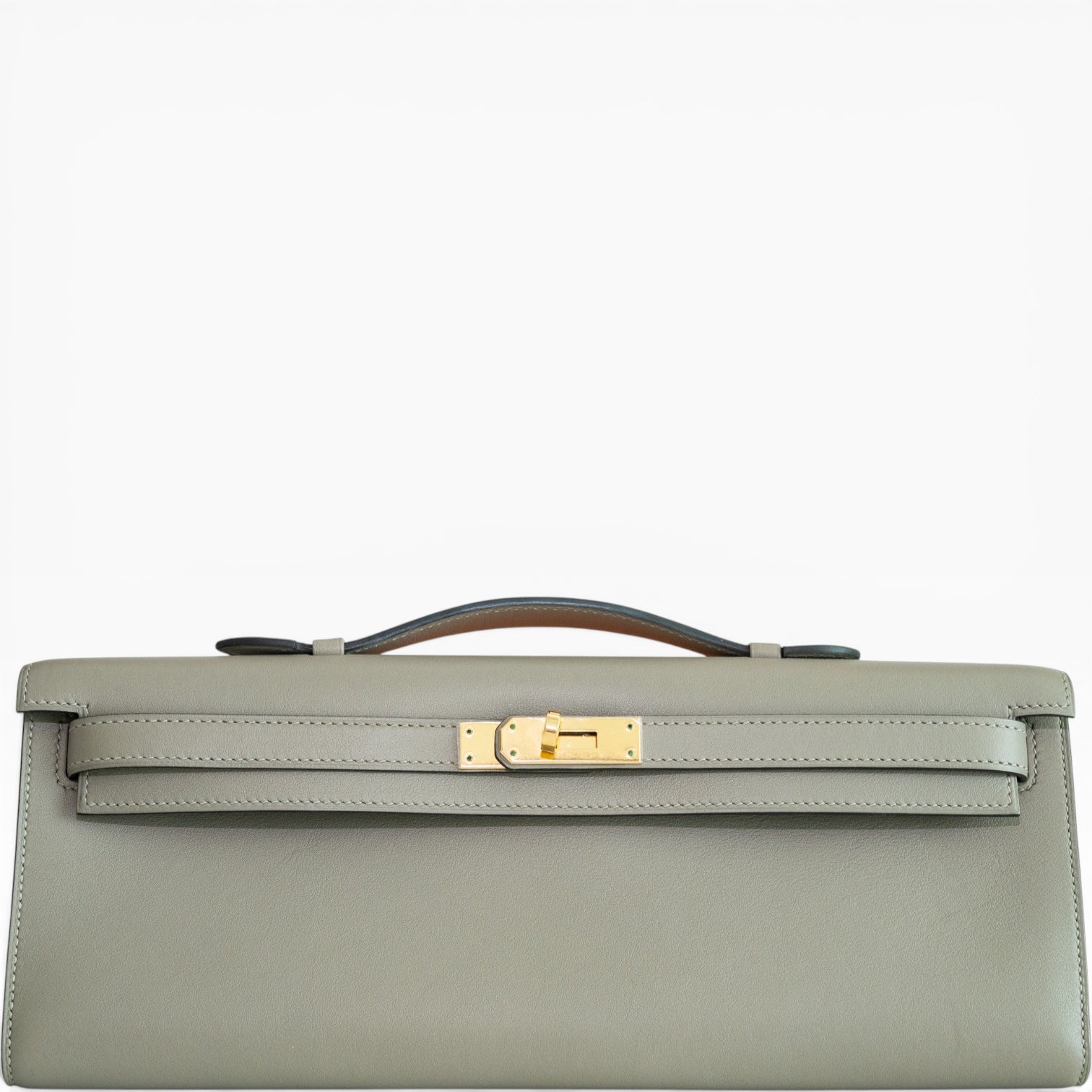 Hermès Kelly Cut Gris Asphalte Swift Gold Hardware