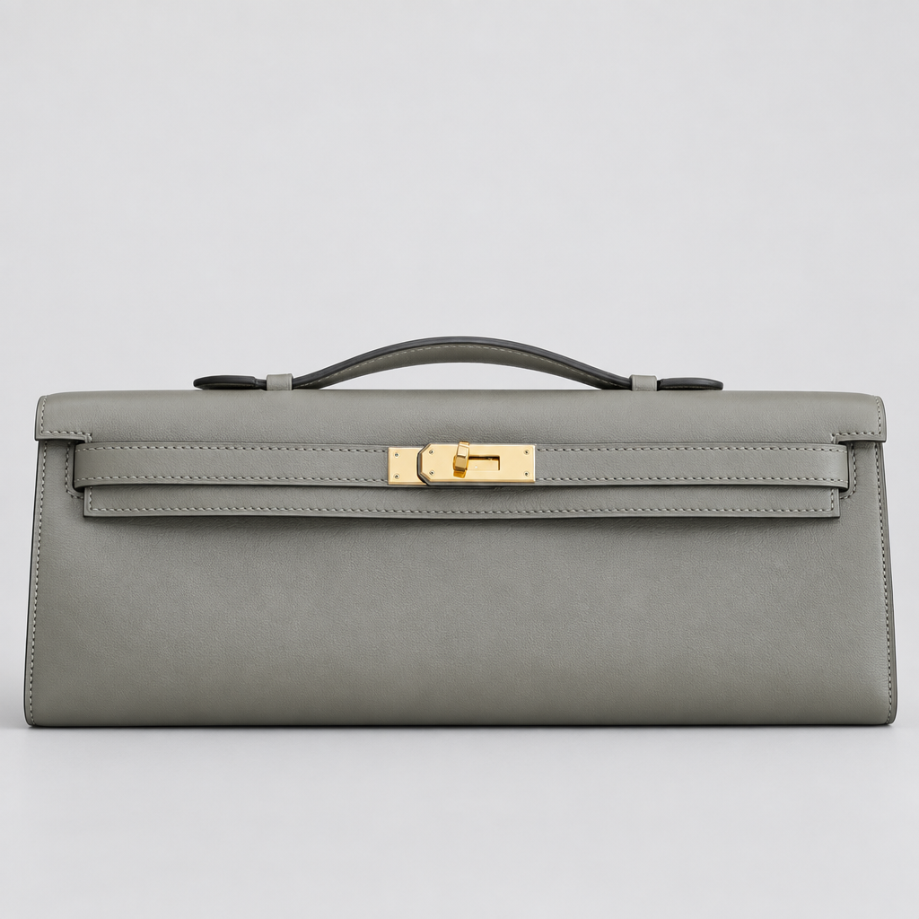 Hermès Kelly Cut in Gris Asphalte Swift with Gold hardware, image 3 of 10