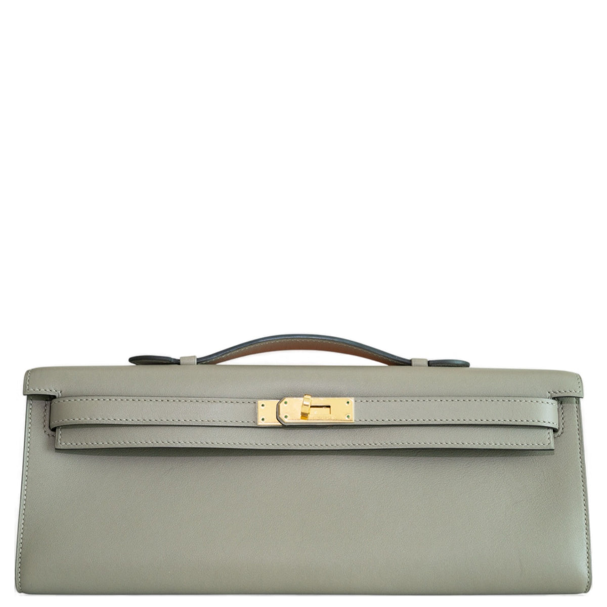 Hermès Kelly Cut in Gris Asphalte Swift with Gold hardware