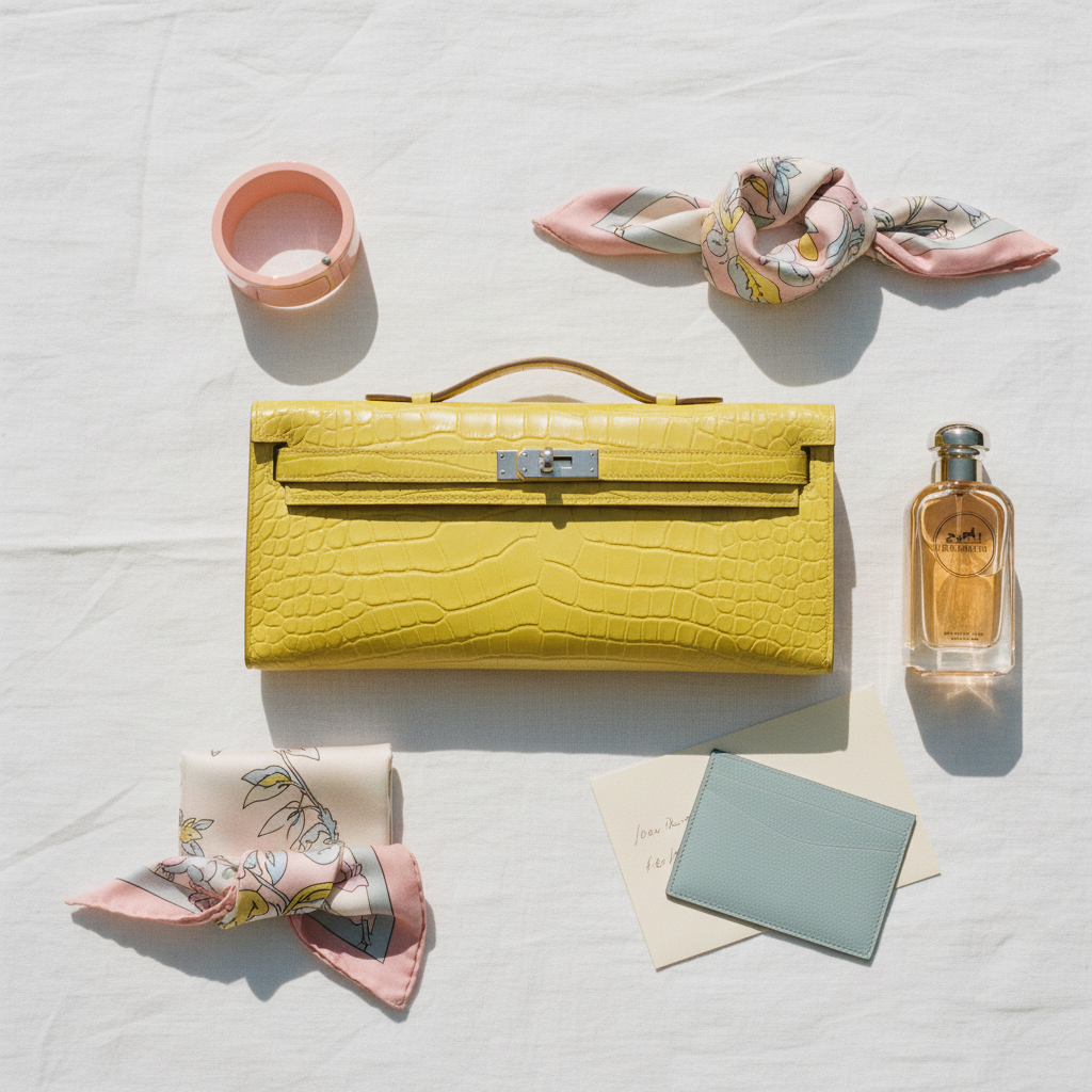 Hermès Kelly Cut Lime Matte Alligator Palladium Hardware