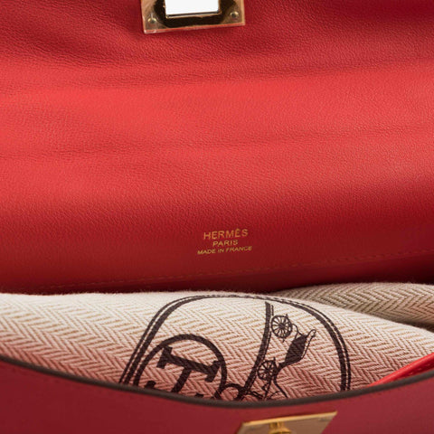 Hermès Kelly Cut Rouge Tomate Swift Gold Hardware