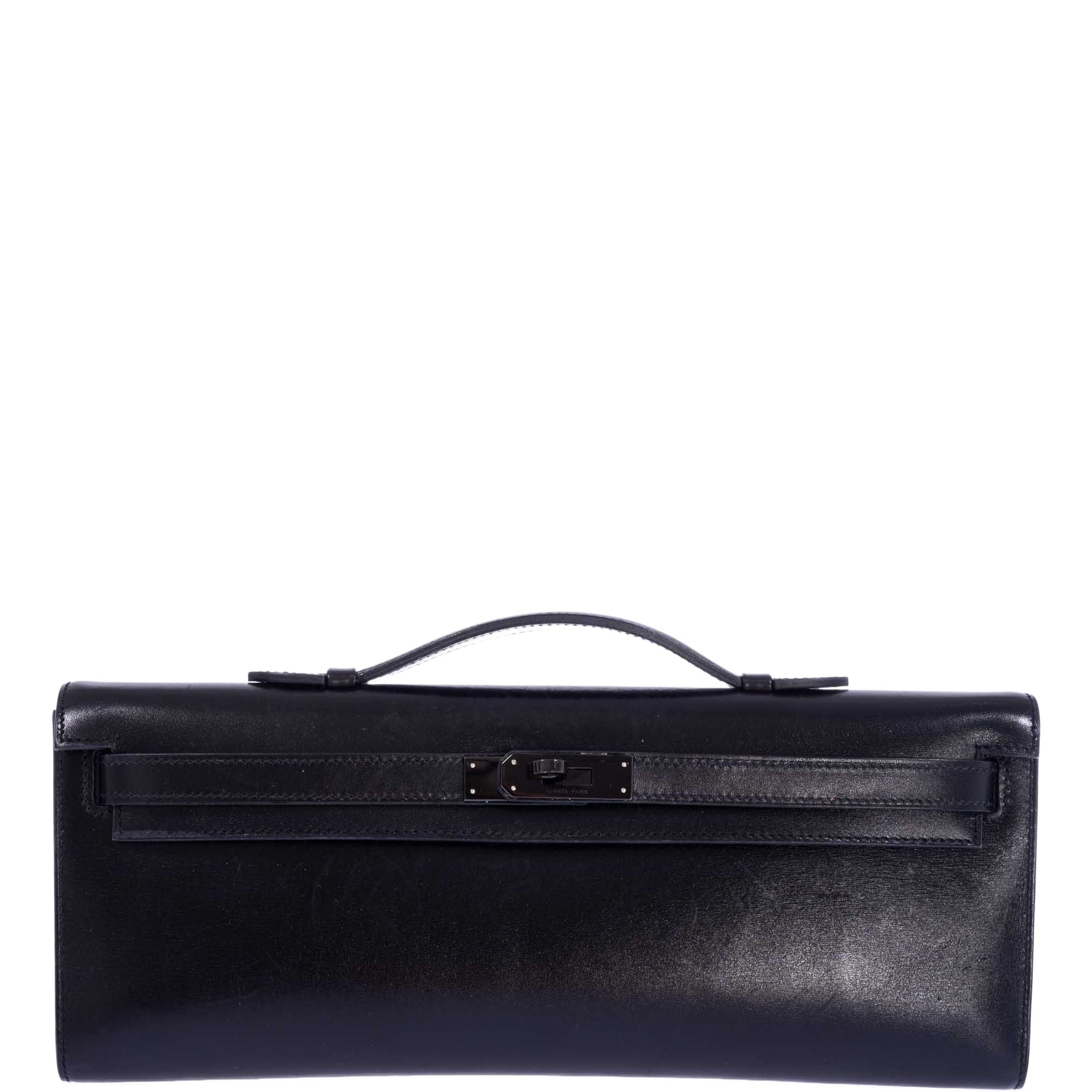 Hermès Kelly Cut So Black Box leather with Black PVD Hardware