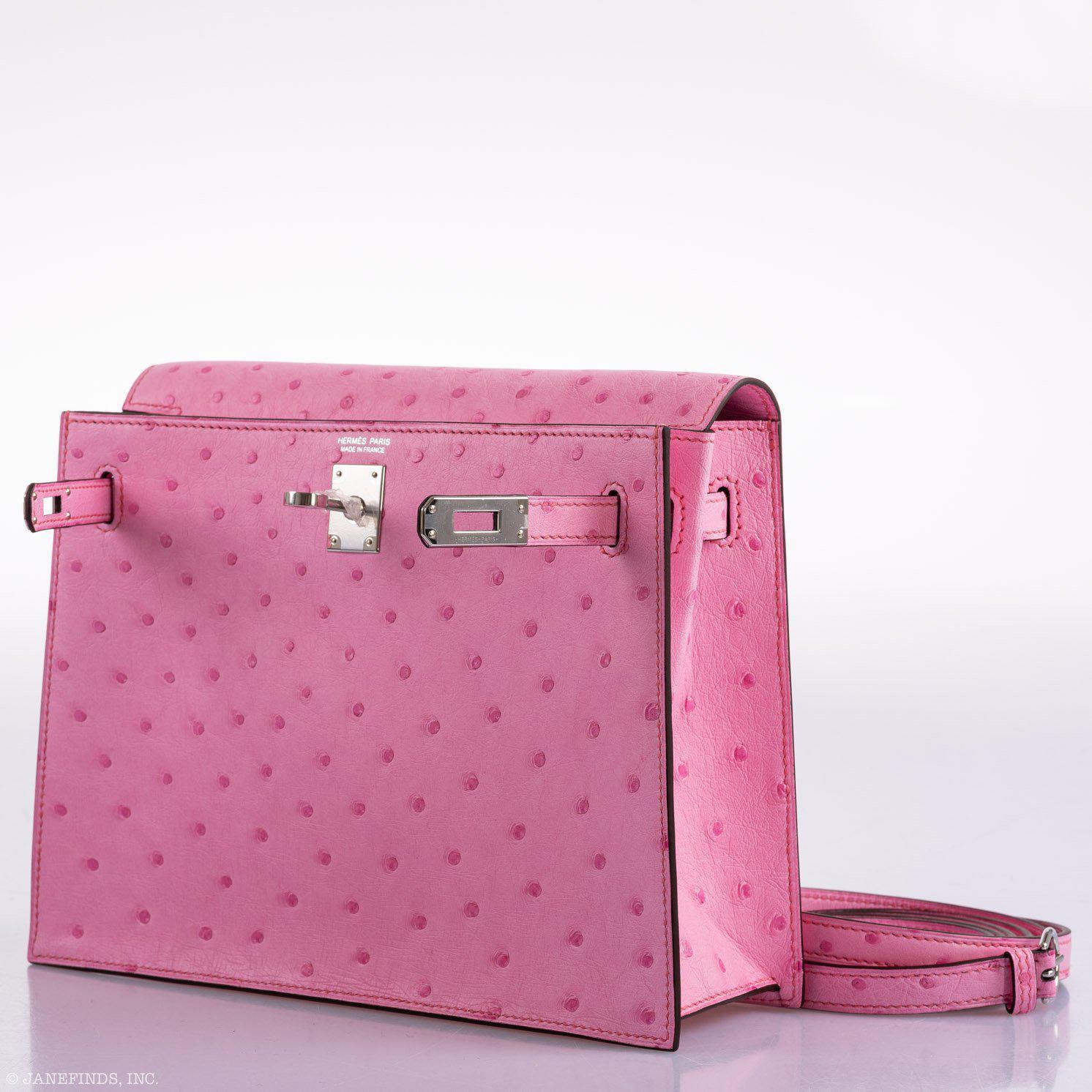 Hermès Kelly Danse Bubblegum Pink Ostrich Palladium Hardware