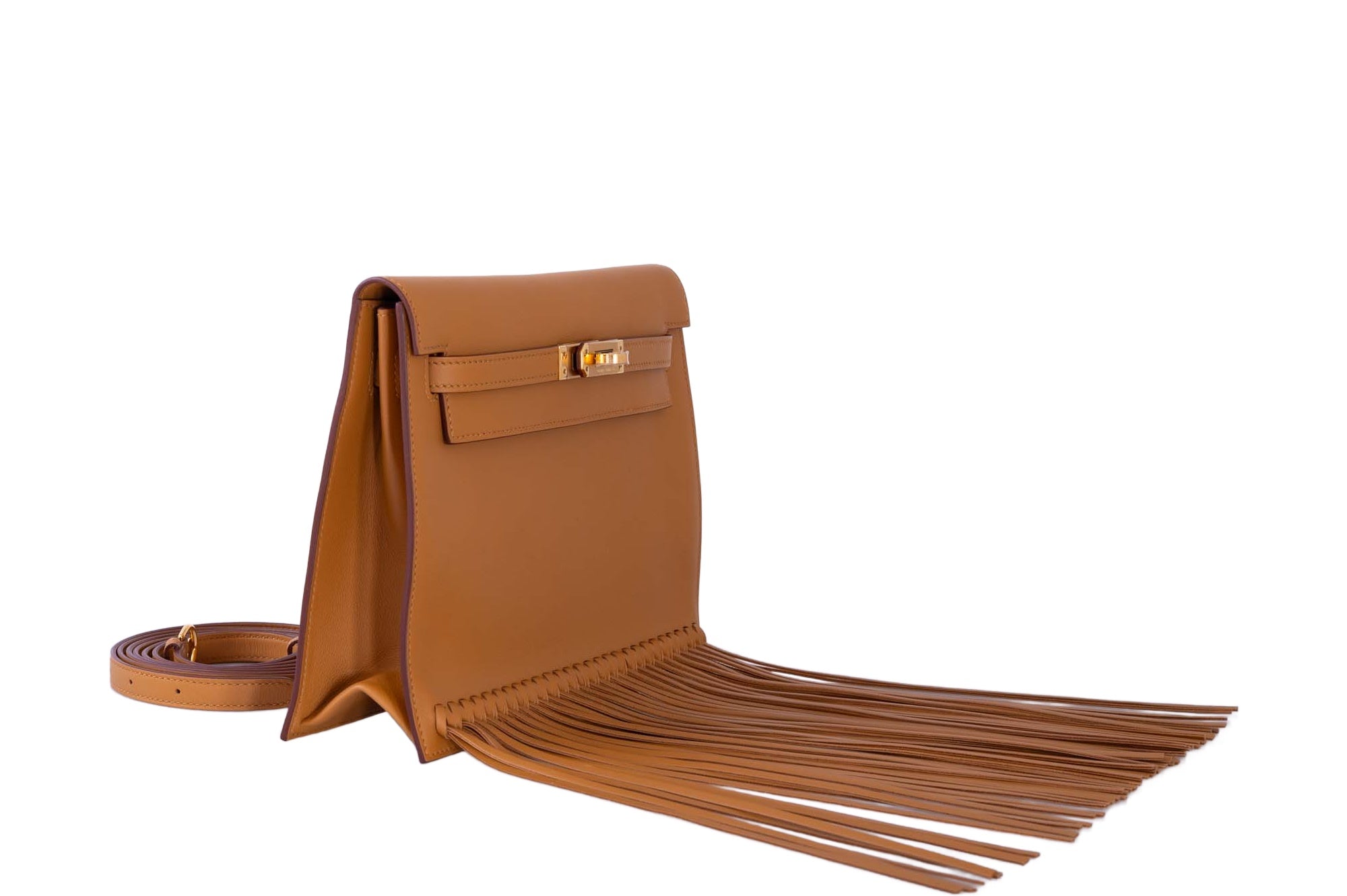 Hermès Kelly Danse Fringe Anate Sesame Swift Gold Hardware