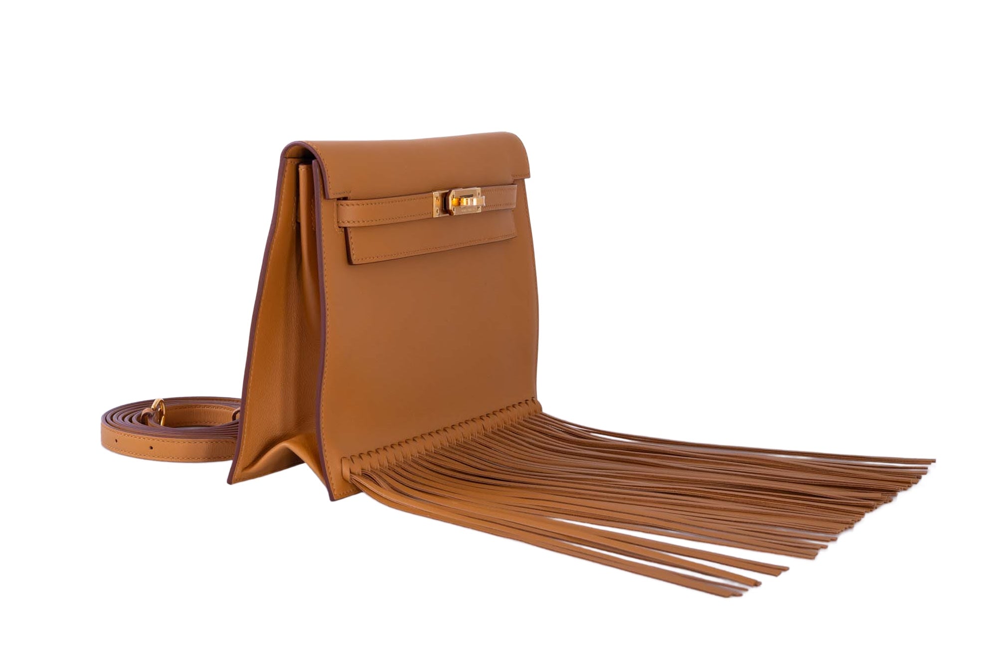 Hermès Kelly Danse Fringe Anate Sesame Swift Gold Hardware