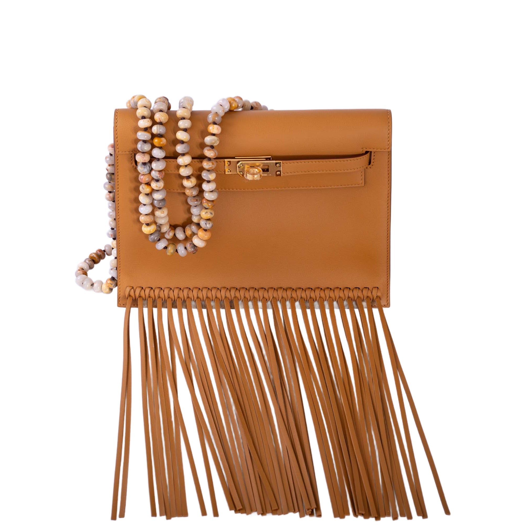 Hermès Kelly Danse Fringe Anate Sesame Swift Gold Hardware