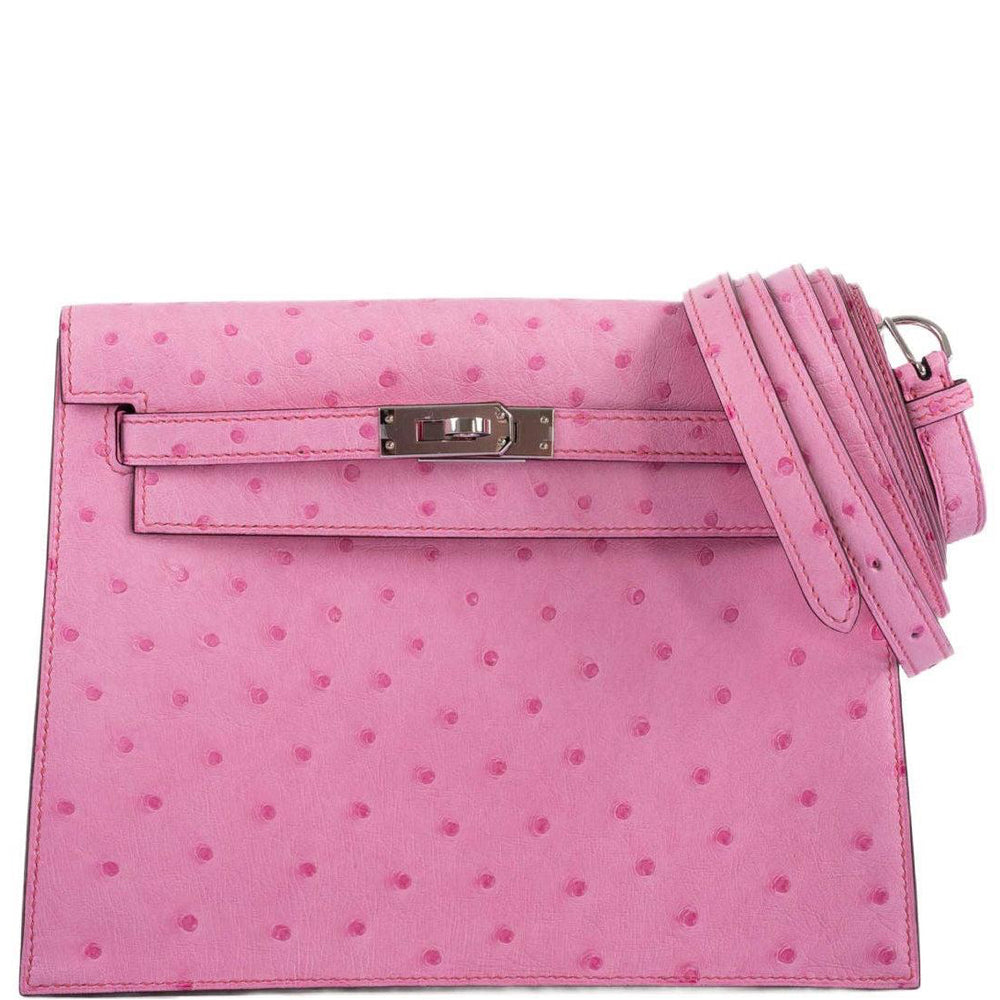 Hermès Kelly Danse Bubblegum Pink Ostrich Palladium Hardware