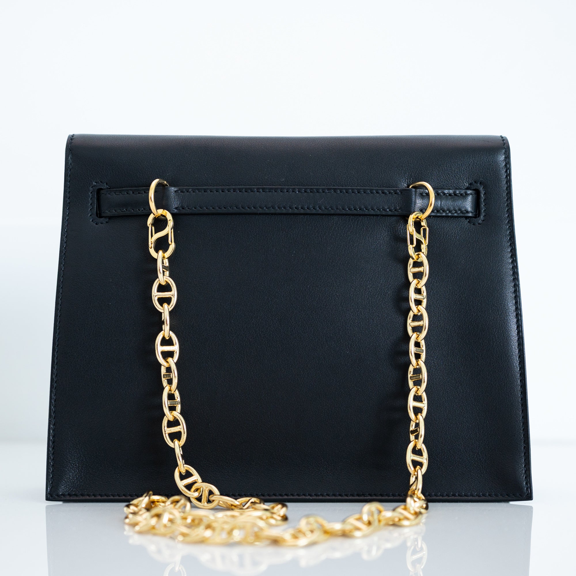 Hermès Kelly Danse II Noir Volupto Gold Hardware | JANEFINDS