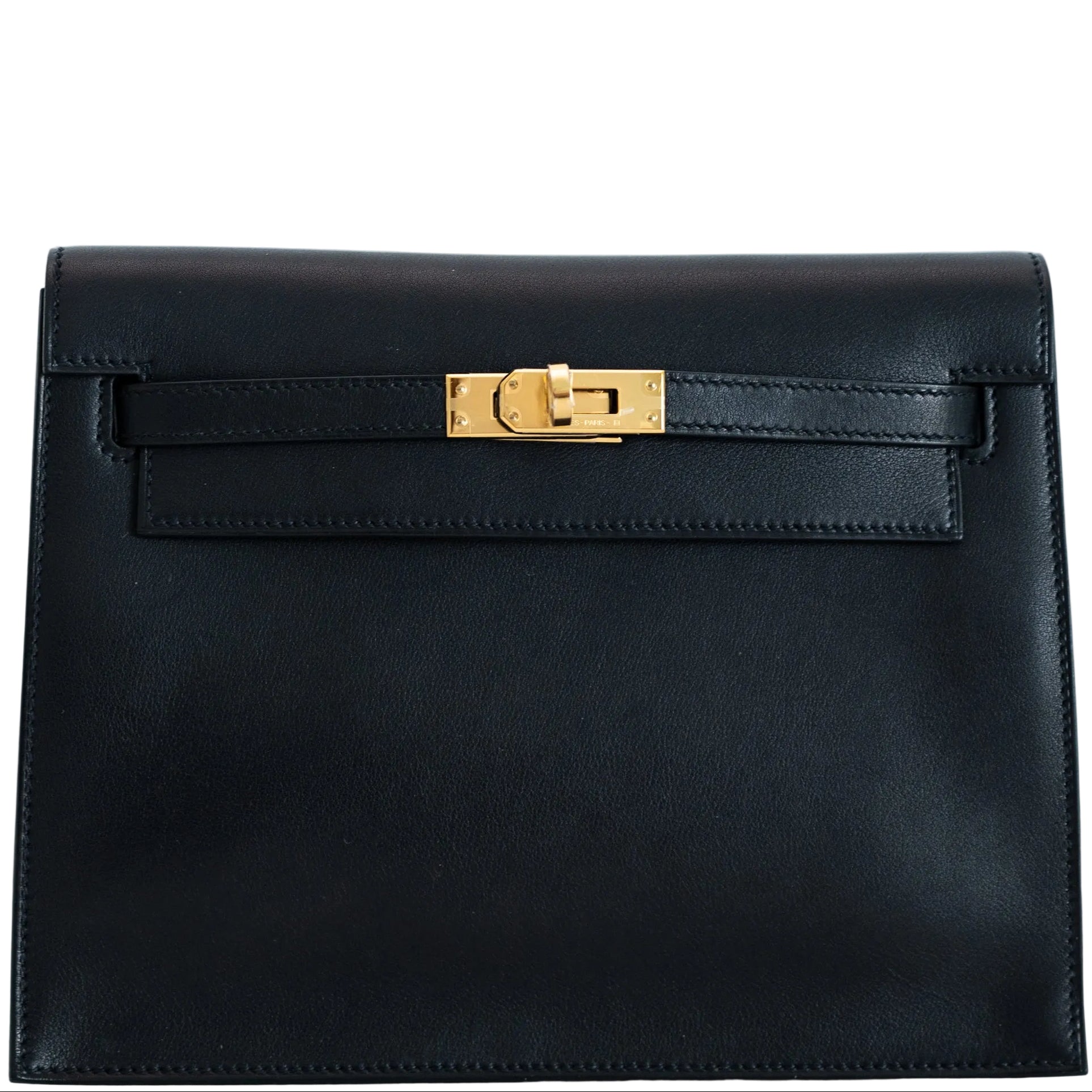 Hermès Kelly Danse II Noir Volupto Gold Hardware | JANEFINDS