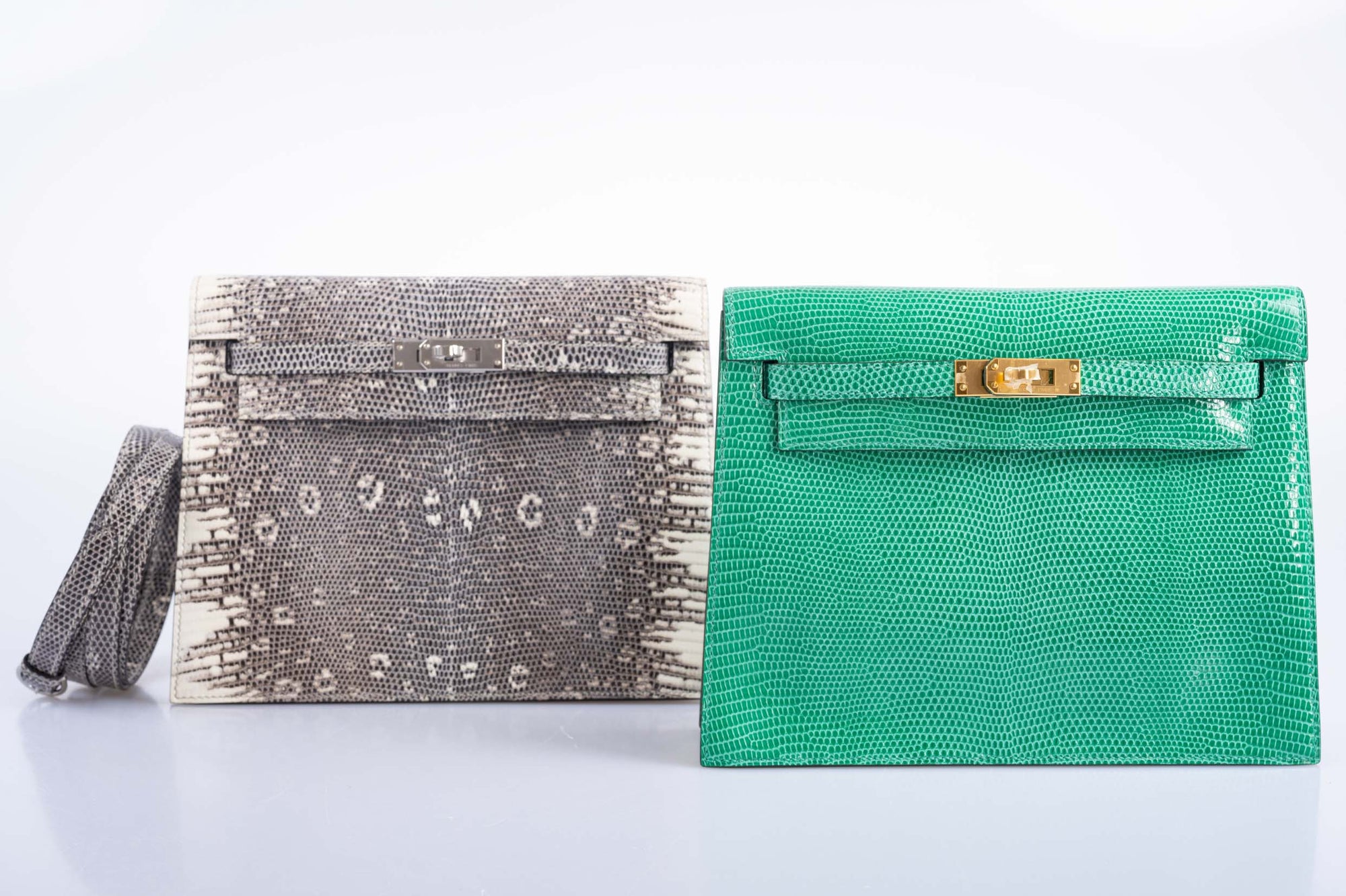 Hermès Kelly Danse II Ombré Salvator Lizard Palladium Hardware