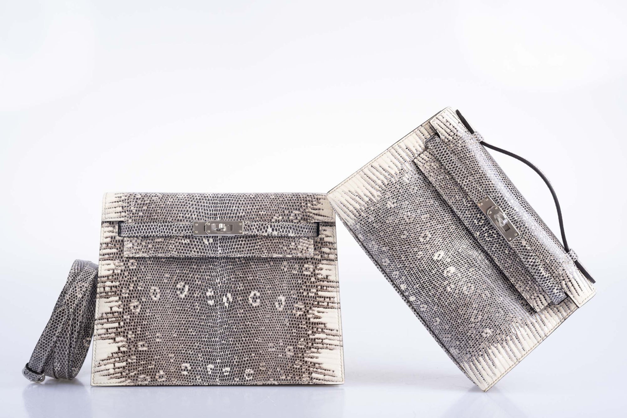 Hermès Kelly Danse II Ombré Salvator Lizard Palladium Hardware