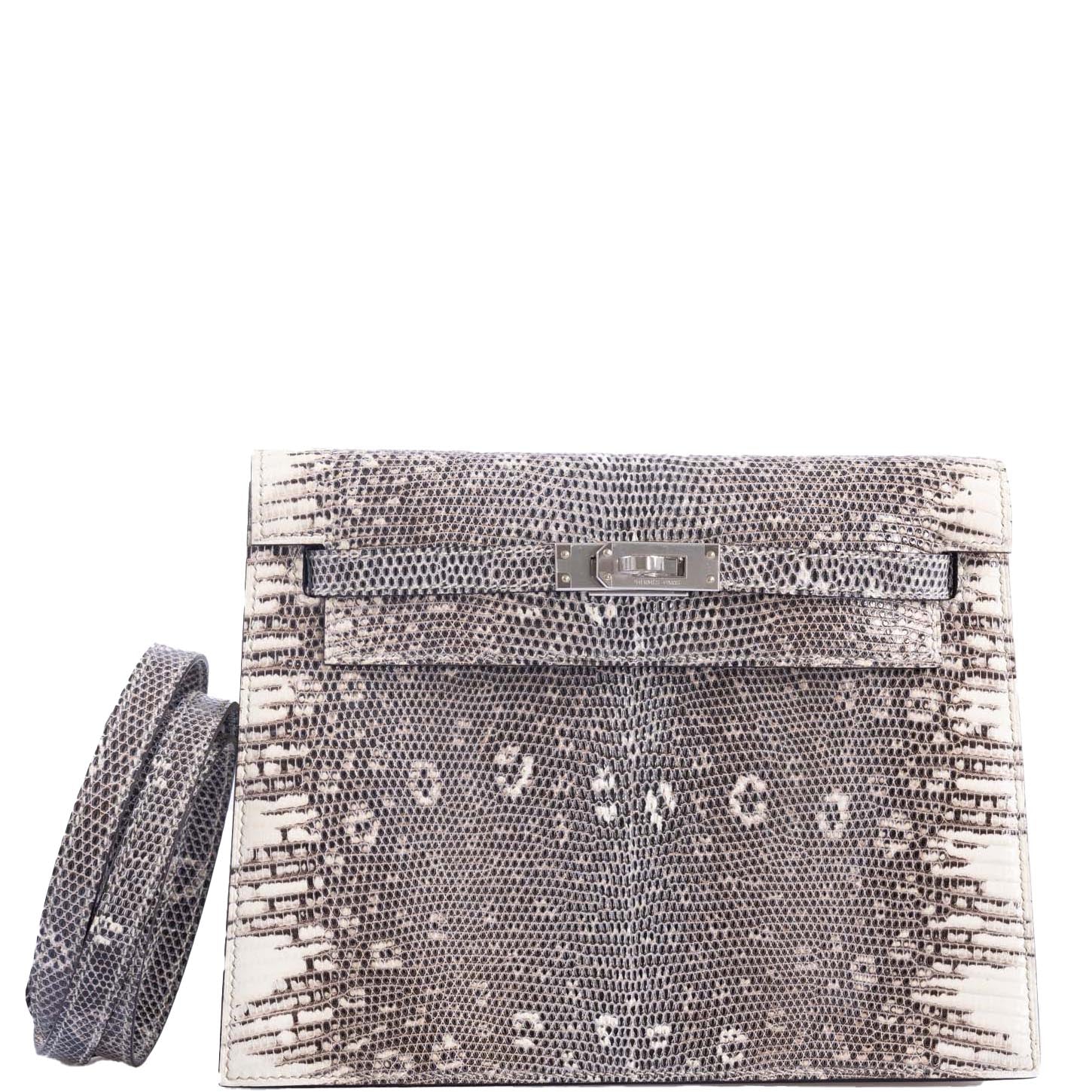 Hermès Kelly Danse II Ombré Salvator Lizard Palladium Hardware