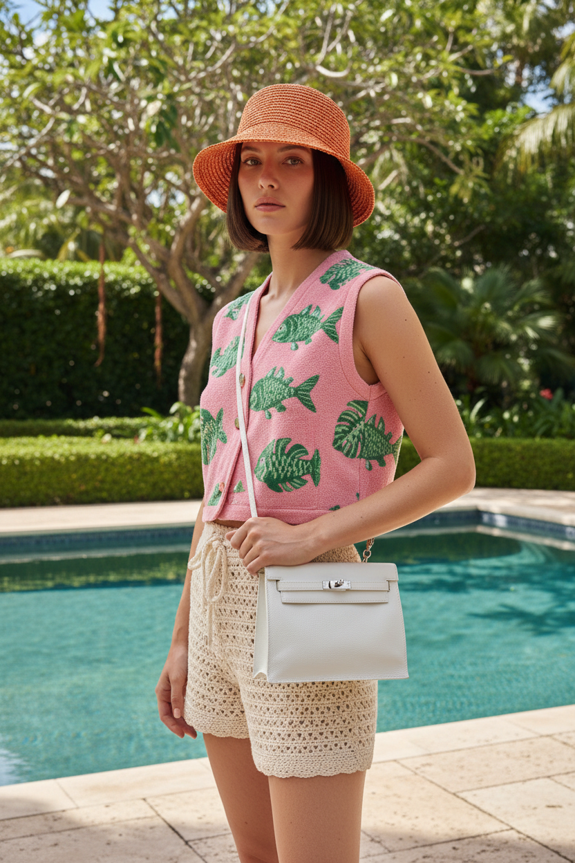 Hermès Kelly Danse II White Evercolor Palladium Hardware