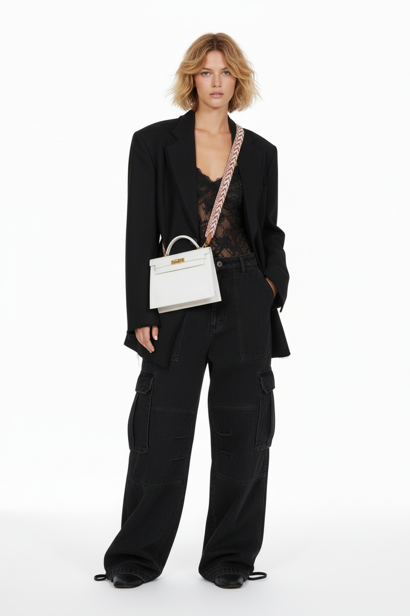 Hermès Kelly Danse II White Evercolor leather with Gold Hardware