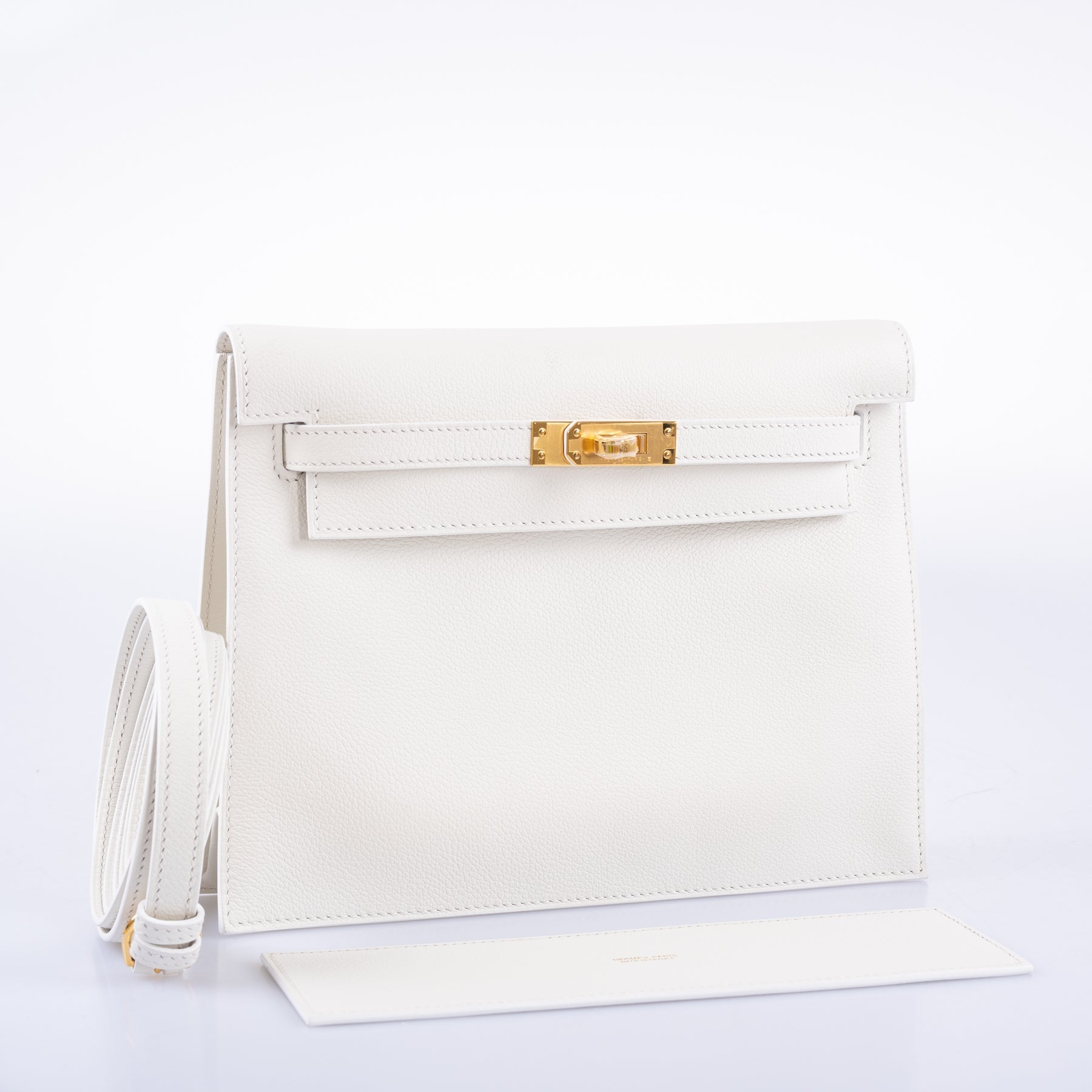 Hermès Kelly Danse II White Evercolor leather with Gold Hardware