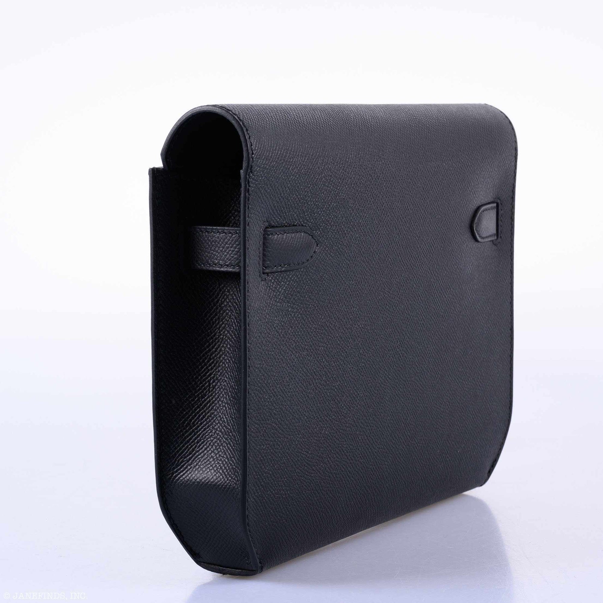 Hermès Kelly Depeches Pochette 25 Black Epsom Gold Hardware