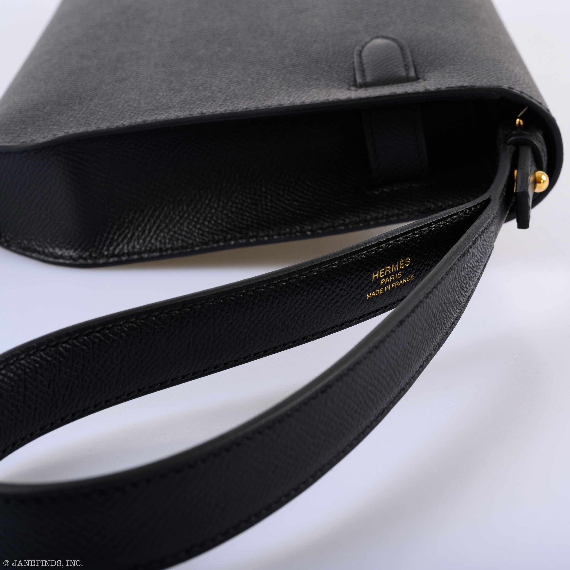 Hermès Kelly Depeches Pochette 25 Black Epsom Gold Hardware
