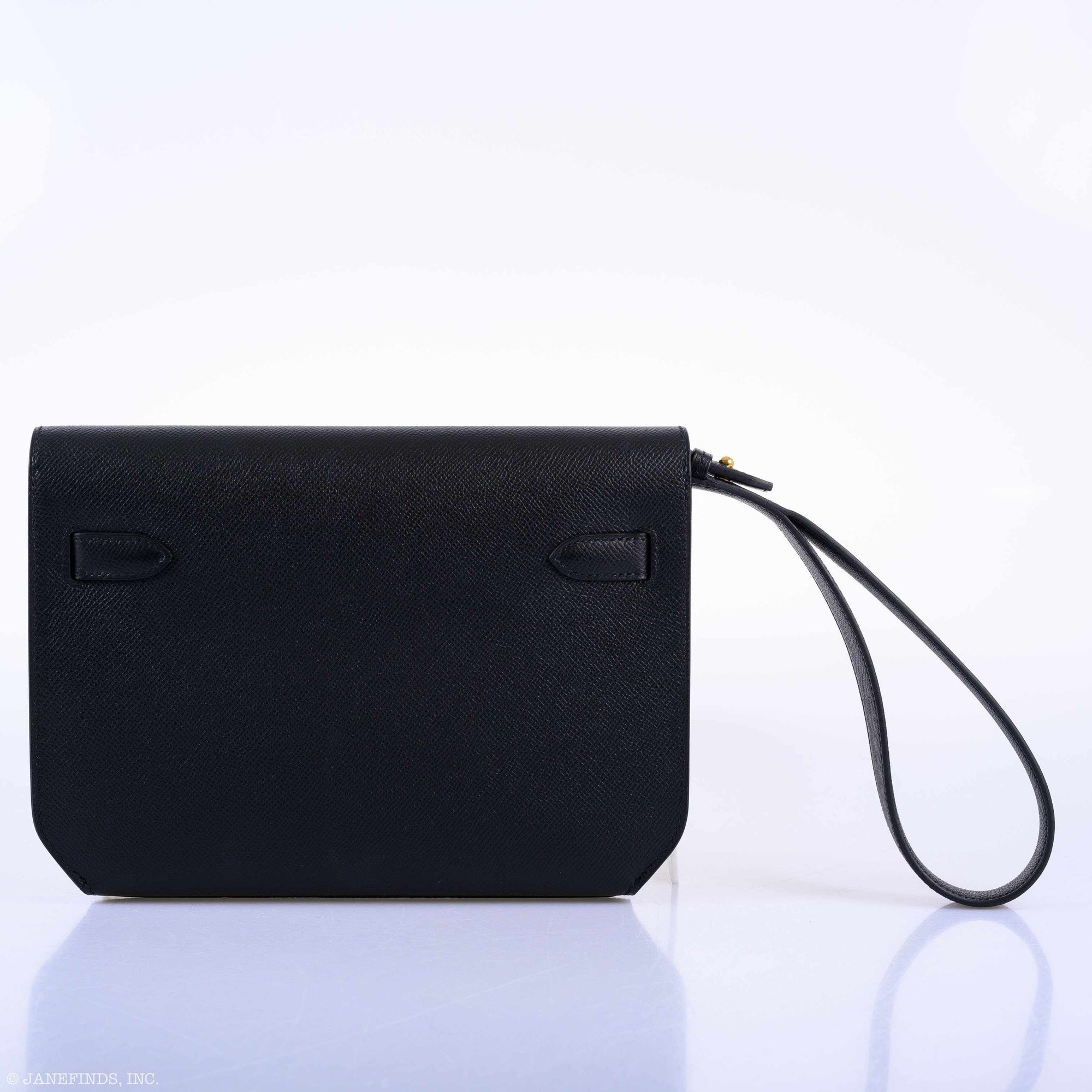 Hermès Kelly Depeches Pochette 25 Black Epsom Gold Hardware