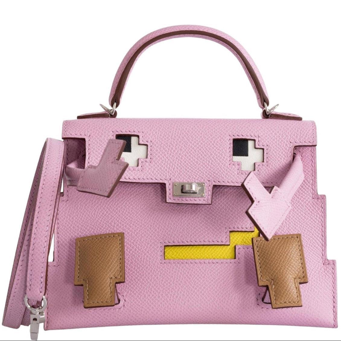Hermès Kelly Doll "Picto" Quelle Idole Mauve Sylvestre, Lime, Nata & Chai Epsom Palladium Hardware