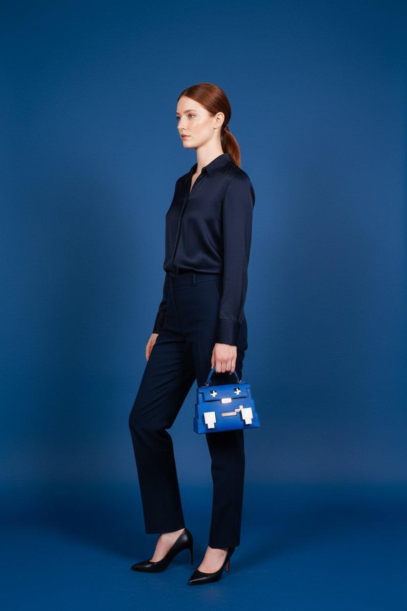 Hermès Kelly Doll Quelle Idole Picto Bleu Royal Epsom Palladium Hardware