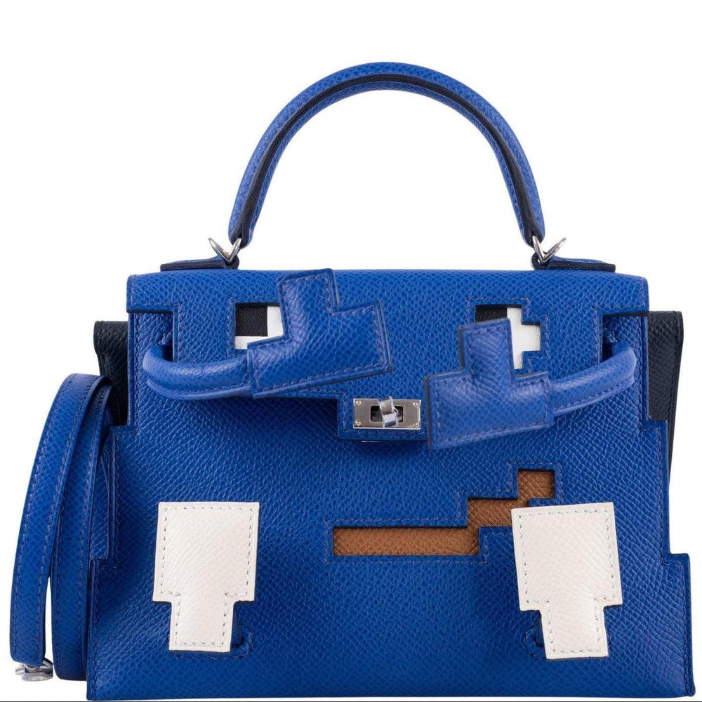 Hermès Kelly Doll Quelle Idole Picto Bleu Royal Epsom Palladium Hardware